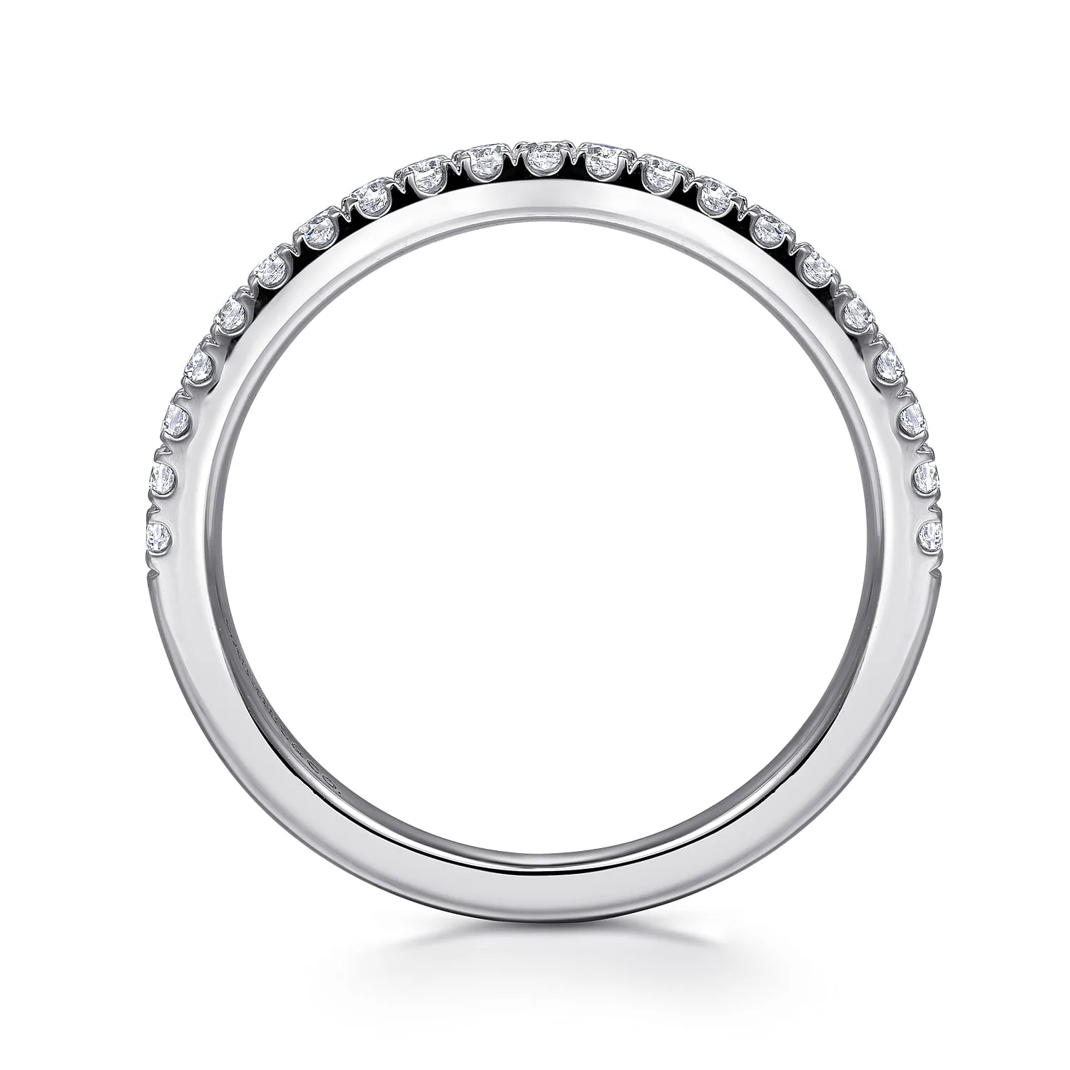 Diamond Wedding Band in 14K White Gold, photograph 2