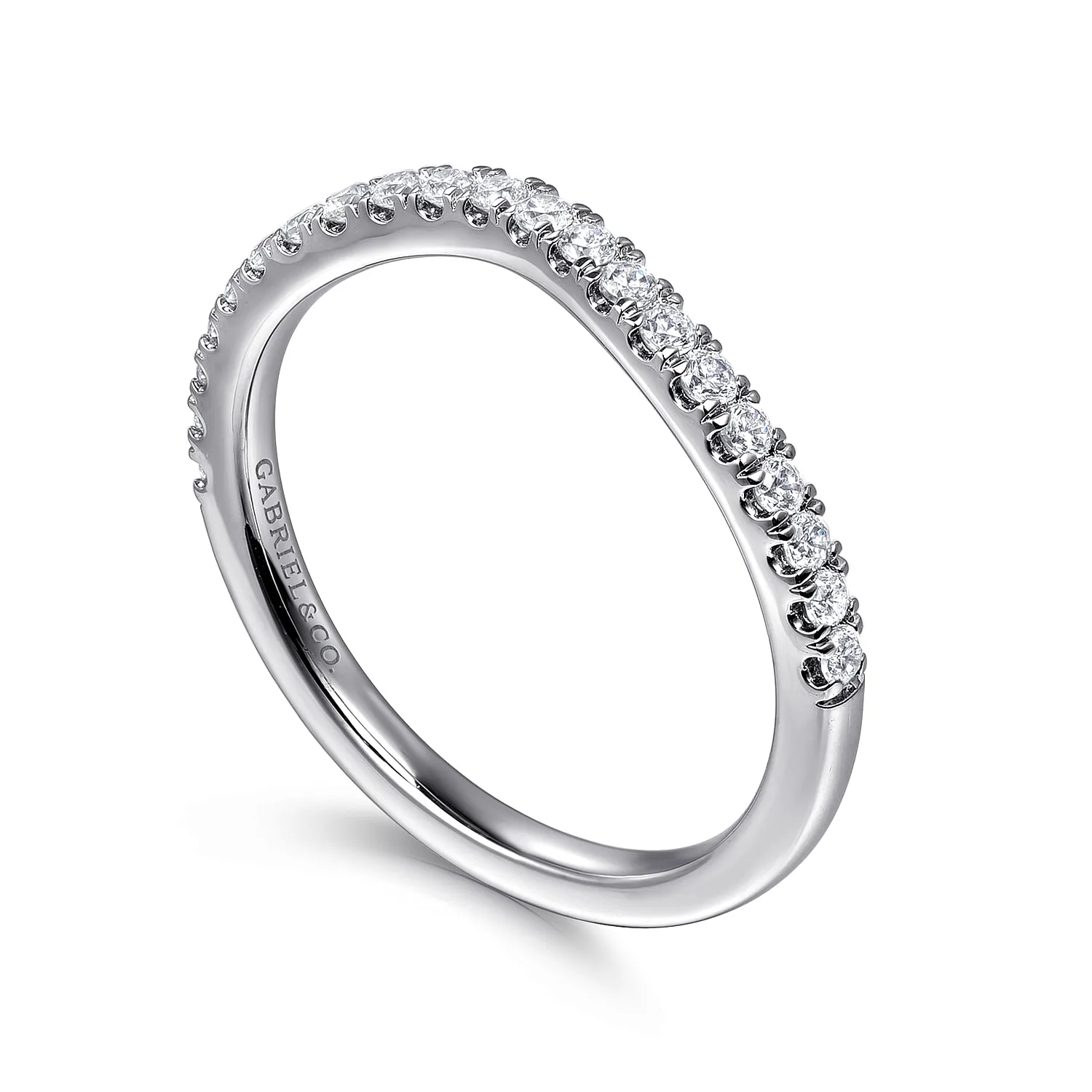 Diamond Wedding Band in 14K White Gold, photograph 3