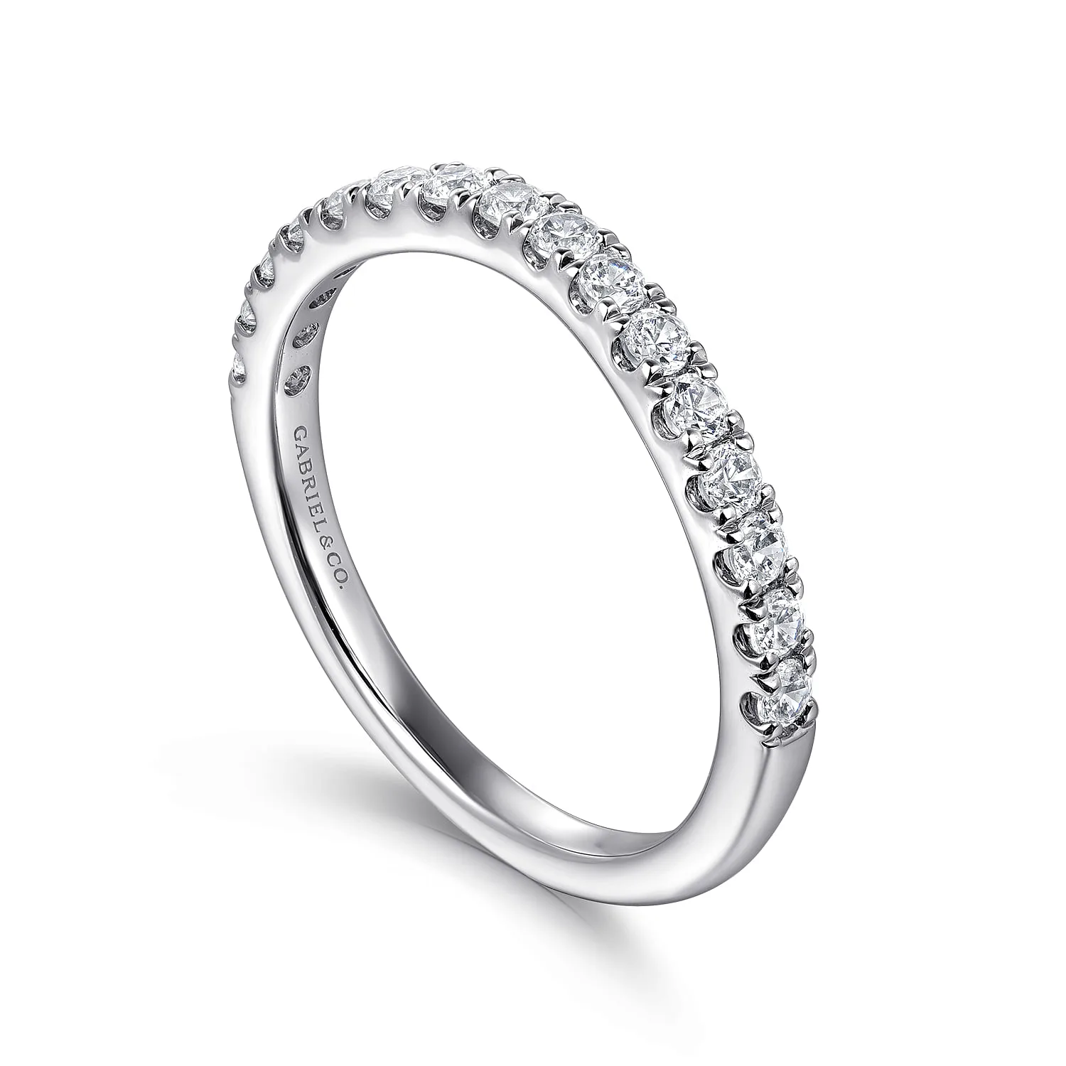 Diamond Wedding Band in 14K White Gold, photograph 3