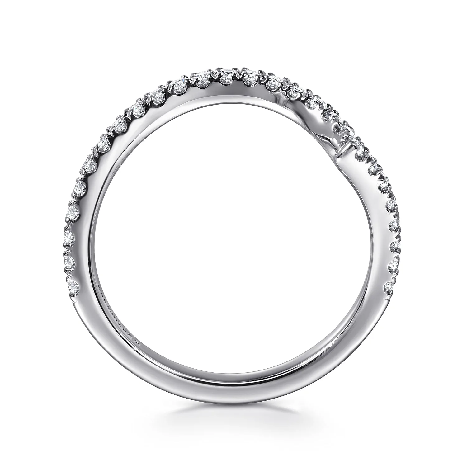 Diamond Wedding Band in 14K White Gold, photograph 2