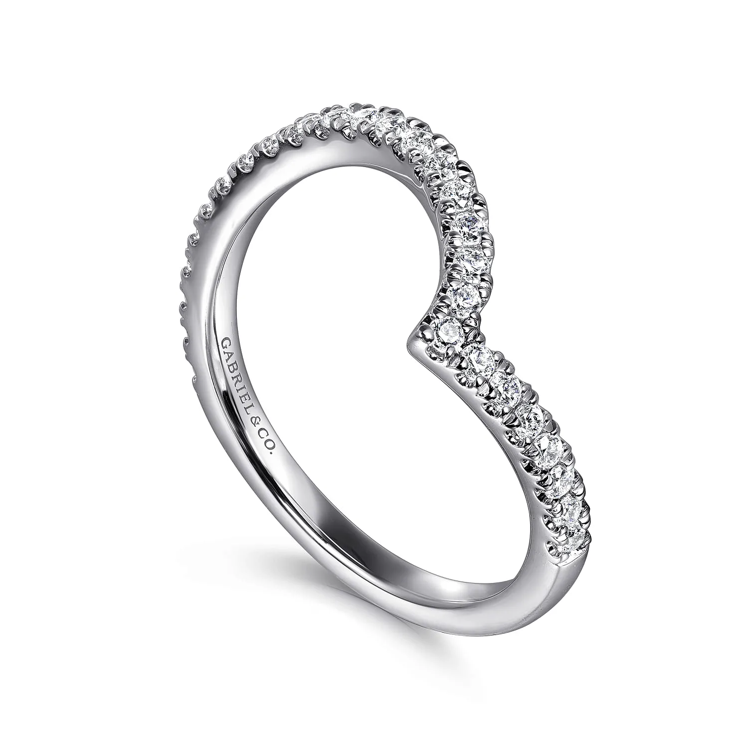 Diamond Wedding Band in 14K White Gold, photograph 3