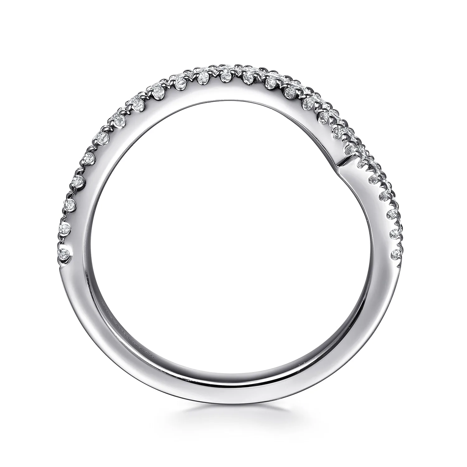 Diamond Wedding Band in 14K White Gold, photograph 2