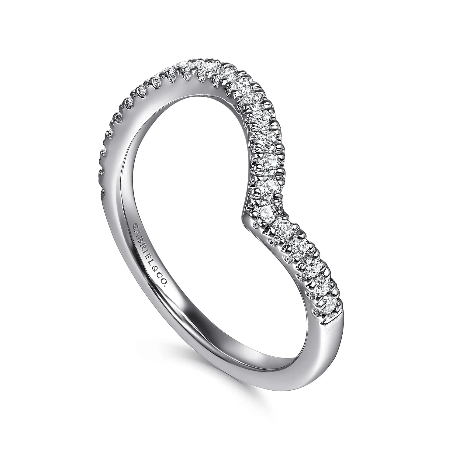 Diamond Wedding Band in 14K White Gold, photograph 3
