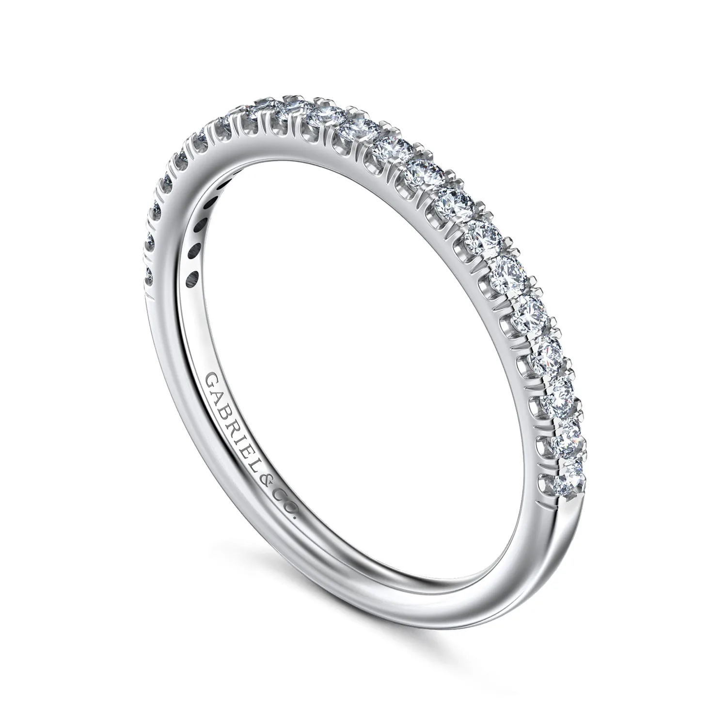 Diamond Matching Wedding Band in 14K White Gold, photograph 3