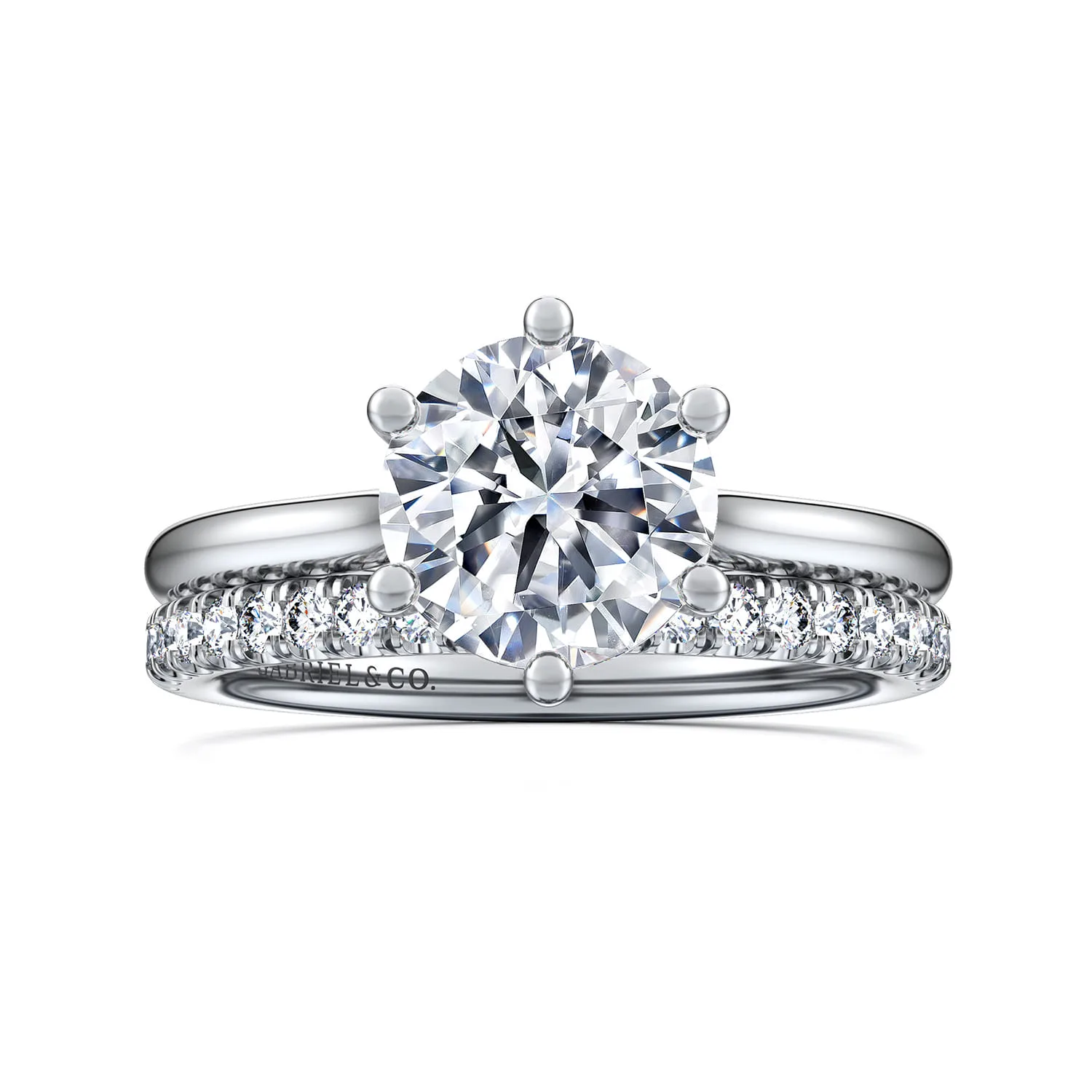 Diamond Matching Wedding Band in 14K White Gold, photograph 4
