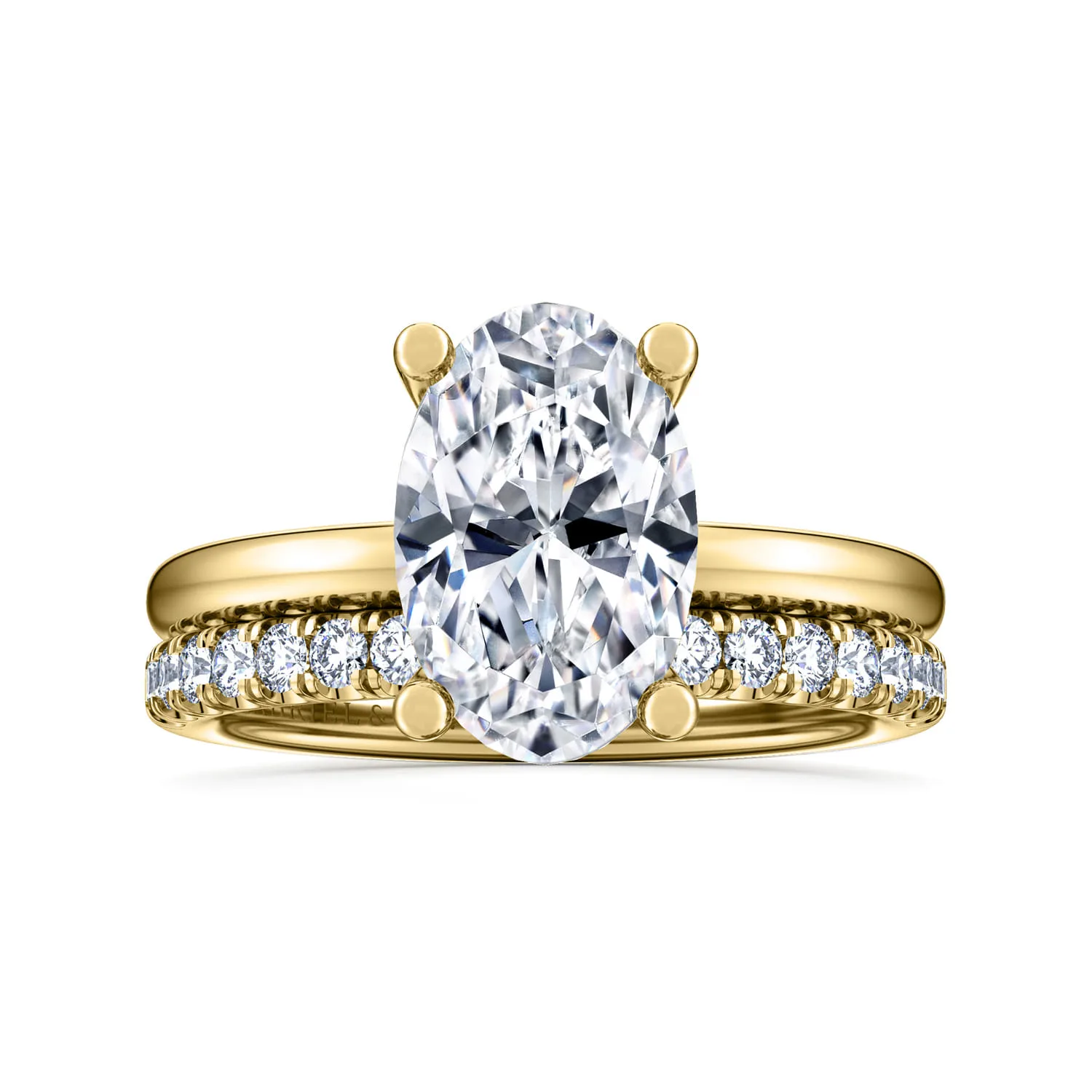 Diamond Matching Wedding Band in 14K Yellow Gold, photograph 4