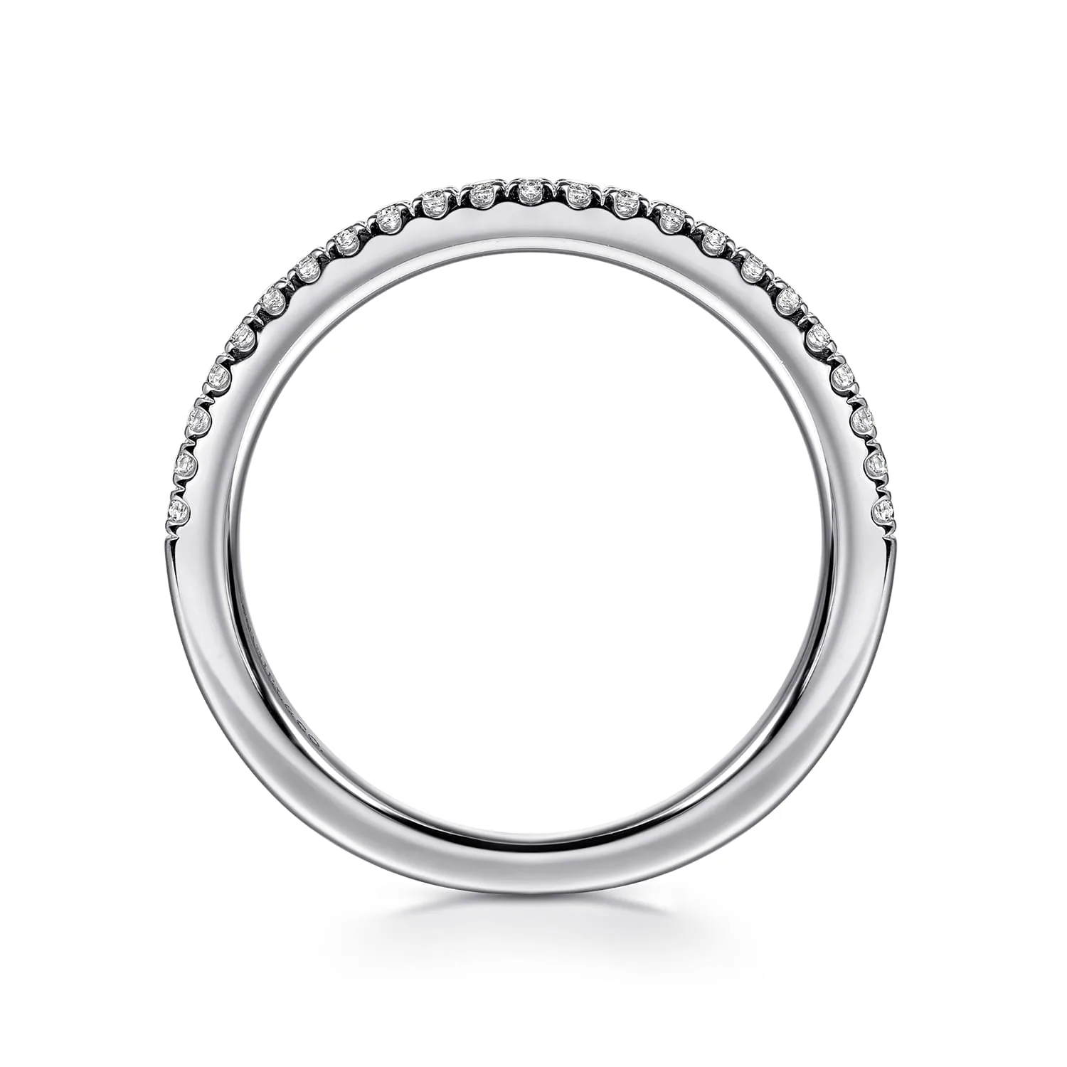 Diamond Wedding Band in 14K White Gold, photograph 2