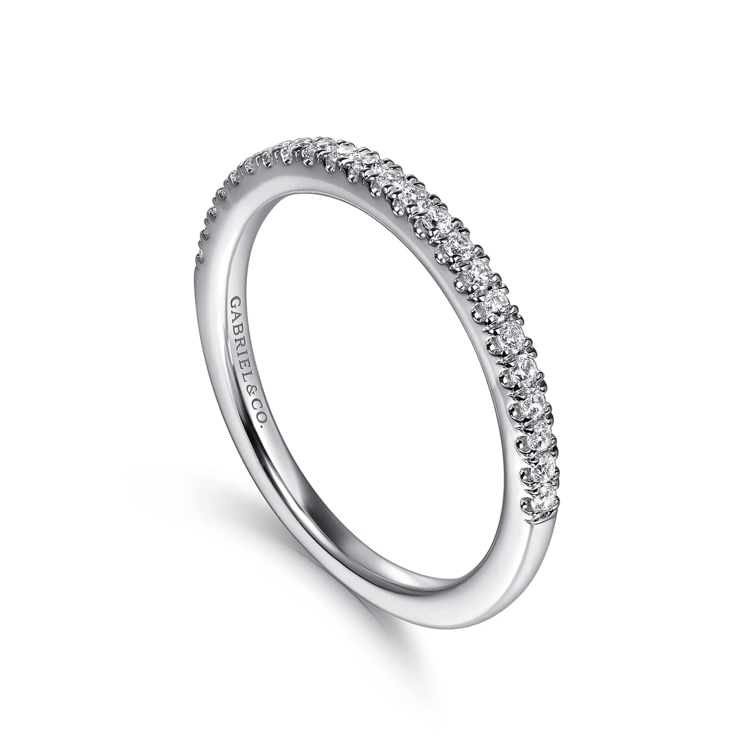 Diamond Wedding Band in 14K White Gold, photograph 3
