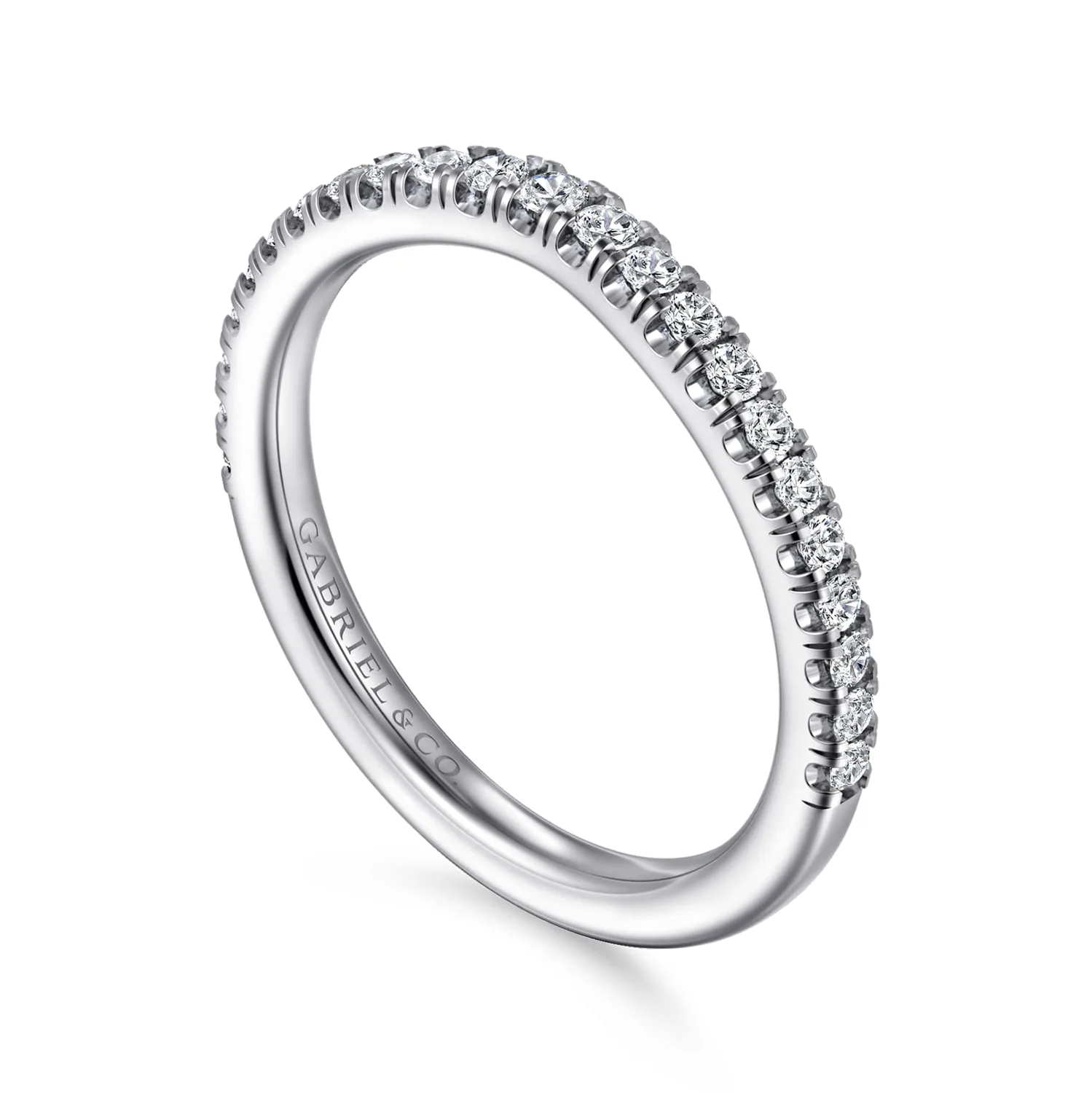 Diamond Matching Wedding Band in 14K White Gold, photograph 3