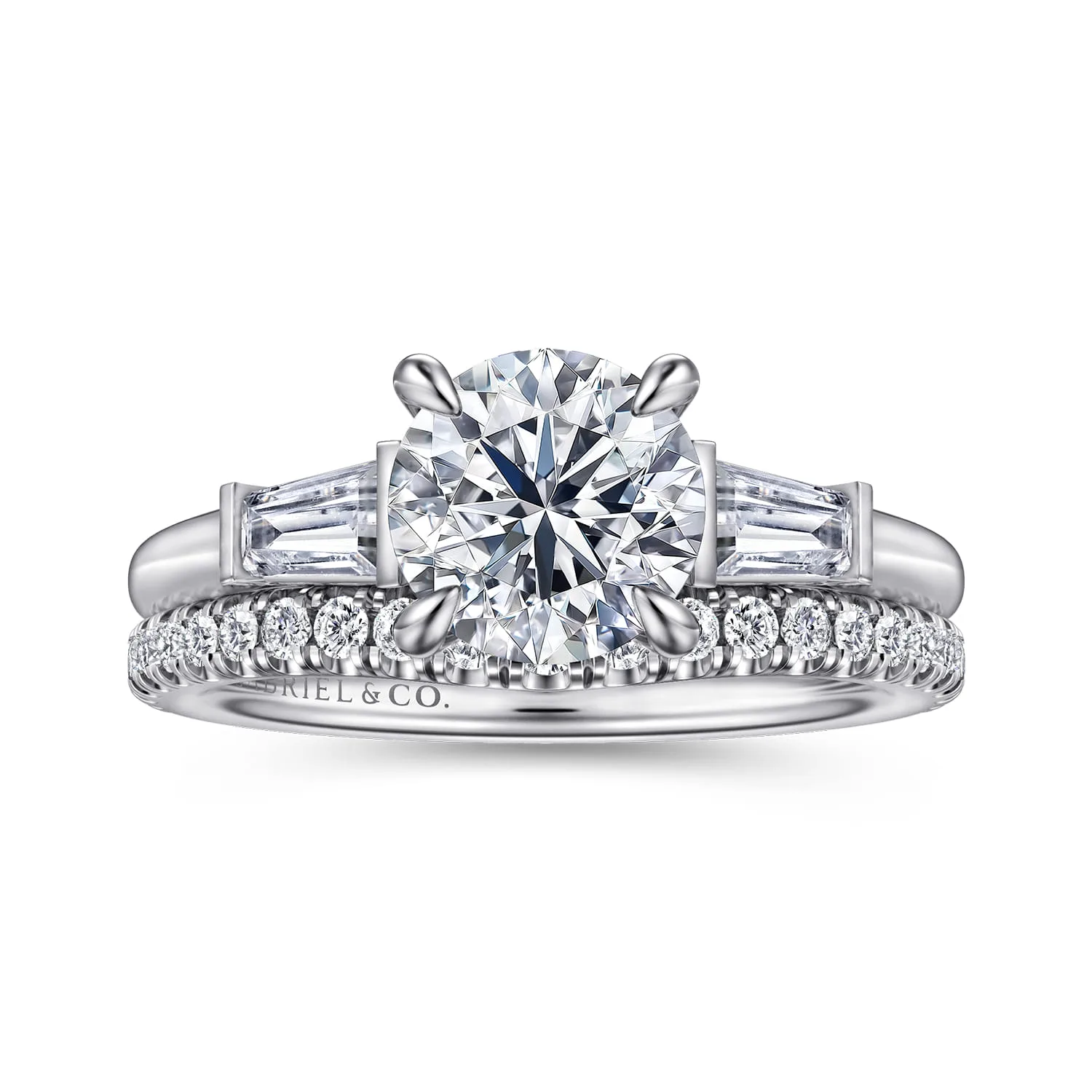 Diamond Matching Wedding Band in 14K White Gold, photograph 4