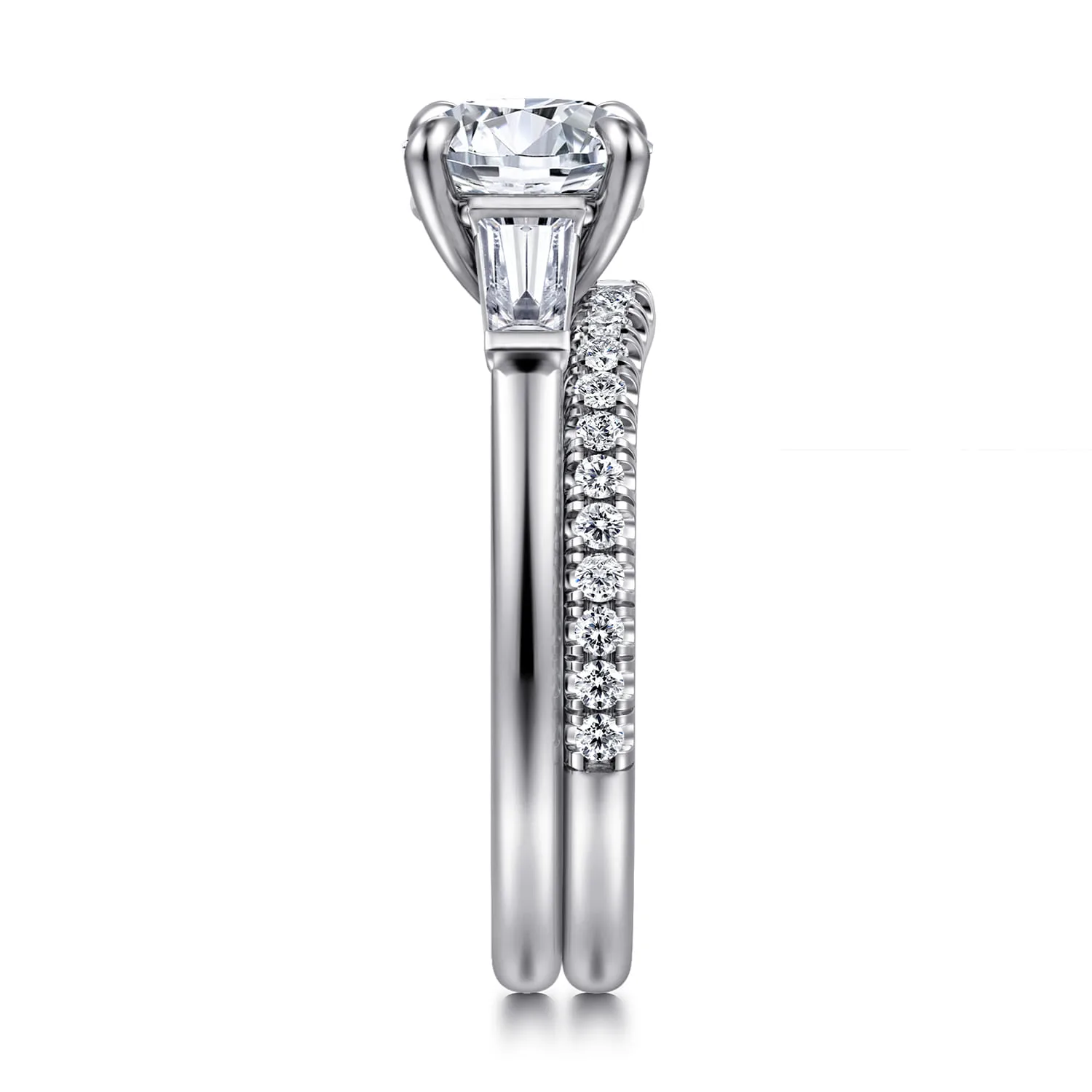 Diamond Matching Wedding Band in 14K White Gold, photograph 5