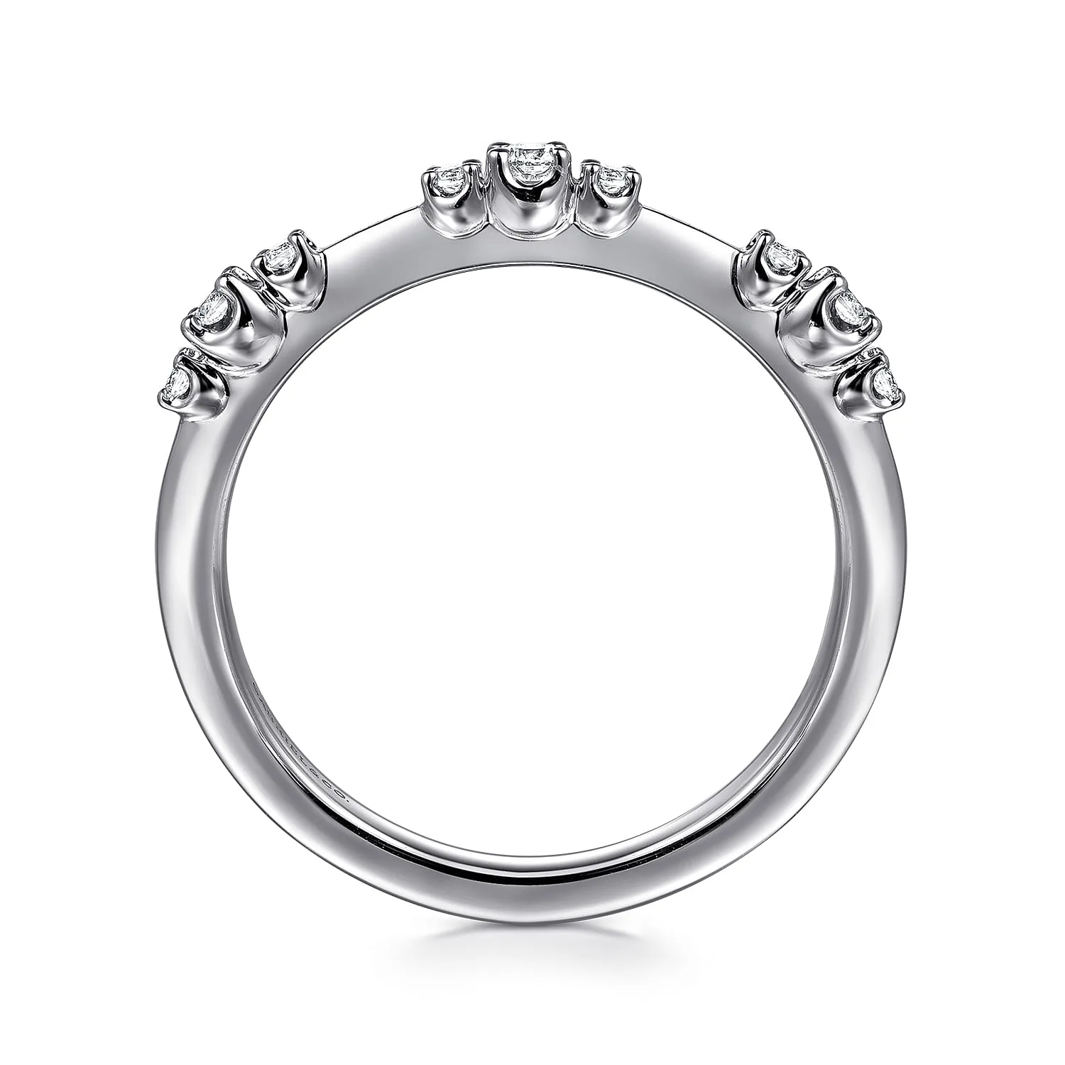 Diamond Wedding Band in 14K White Gold, photograph 2
