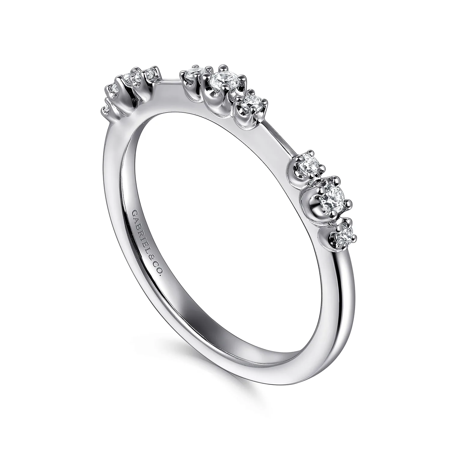 Diamond Wedding Band in 14K White Gold, photograph 3
