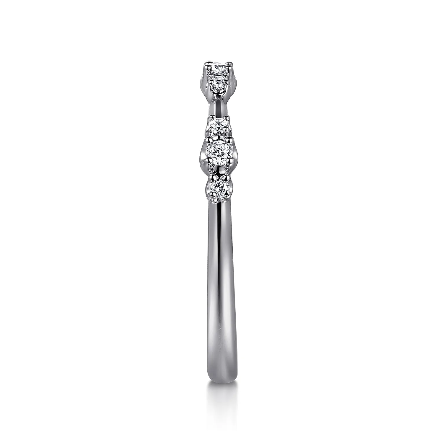 Diamond Wedding Band in 14K White Gold, photograph 5