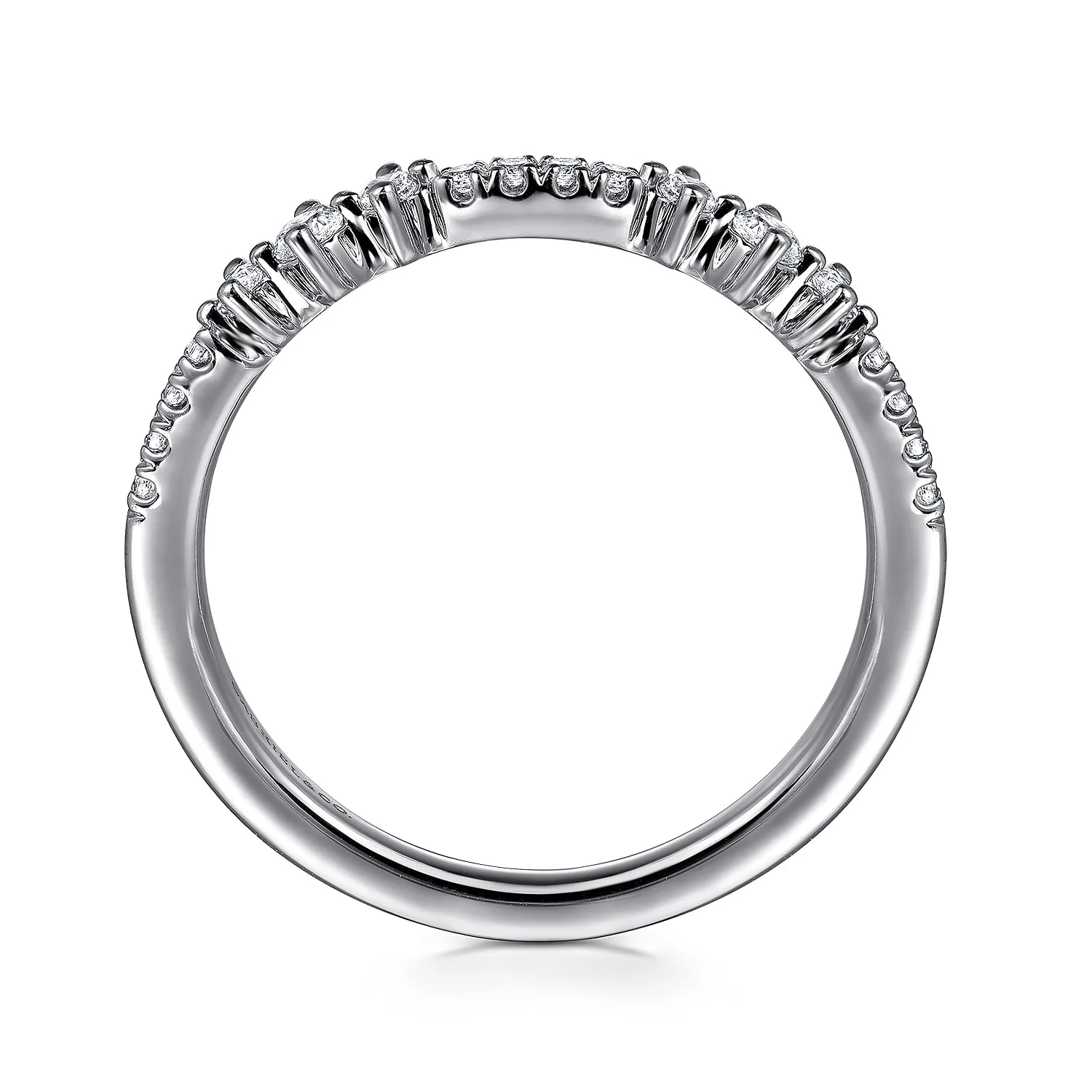 Diamond Wedding Band in 14K White Gold, photograph 2