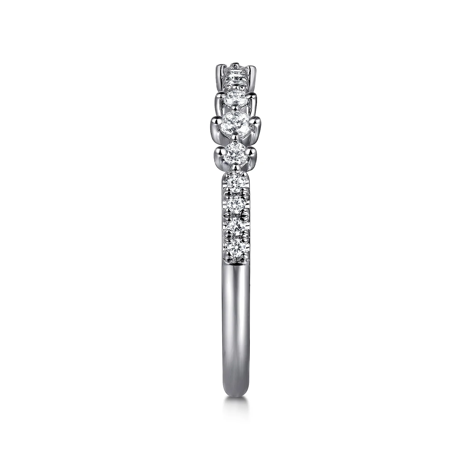 Diamond Wedding Band in 14K White Gold, photograph 5
