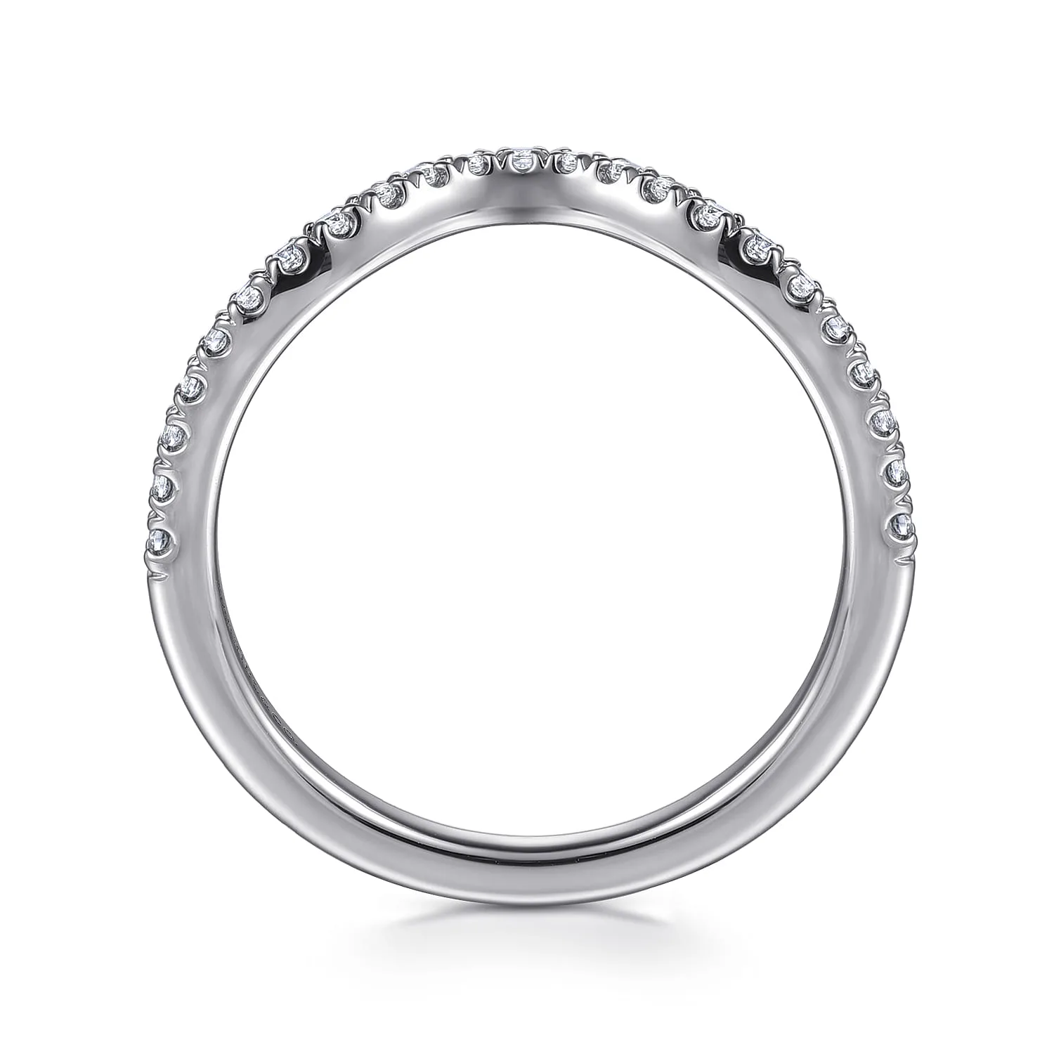 Diamond Wedding Band in 14K White Gold, photograph 2