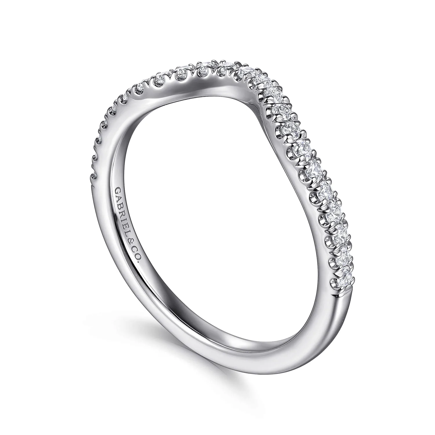 Diamond Wedding Band in 14K White Gold, photograph 3
