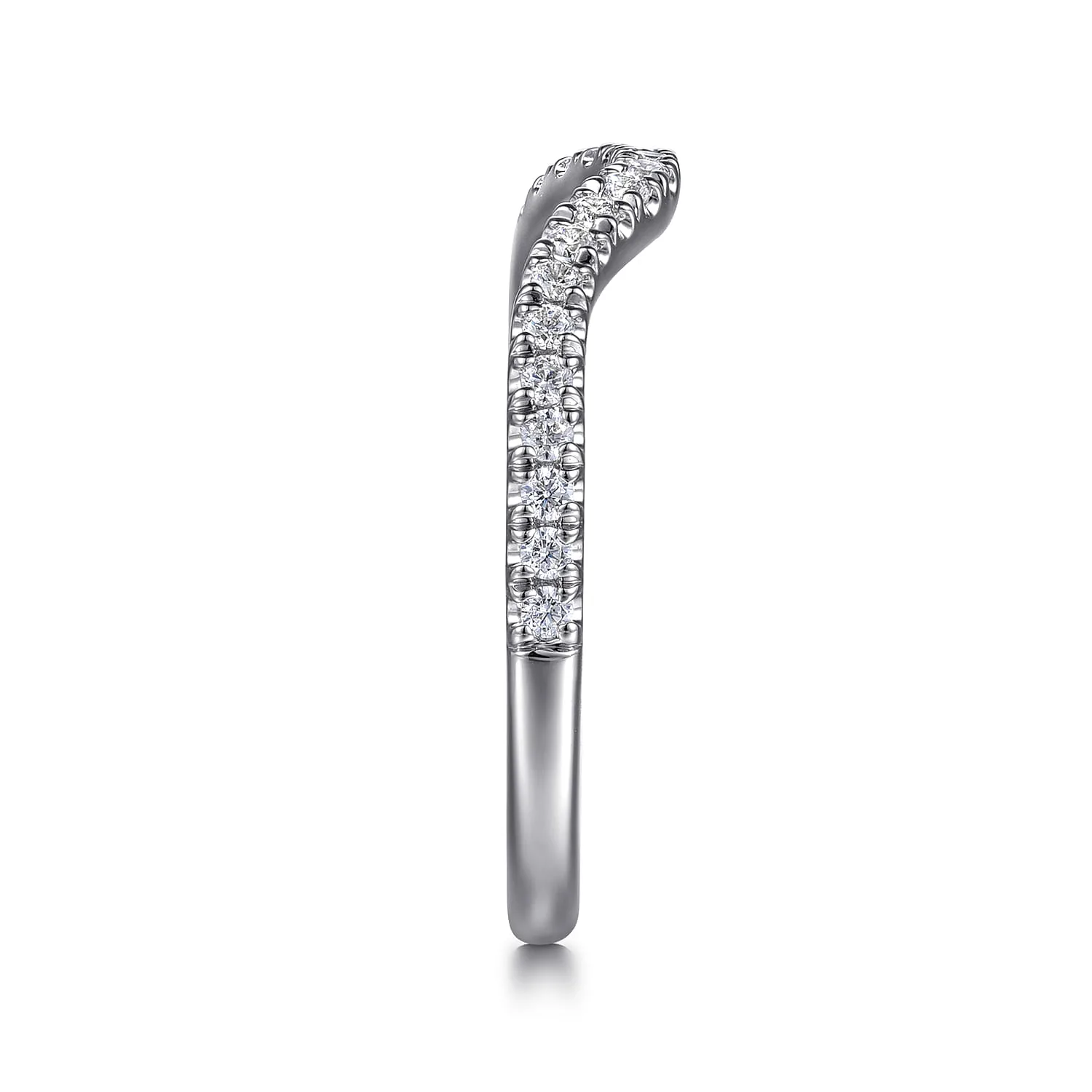 Diamond Wedding Band in 14K White Gold, photograph 4