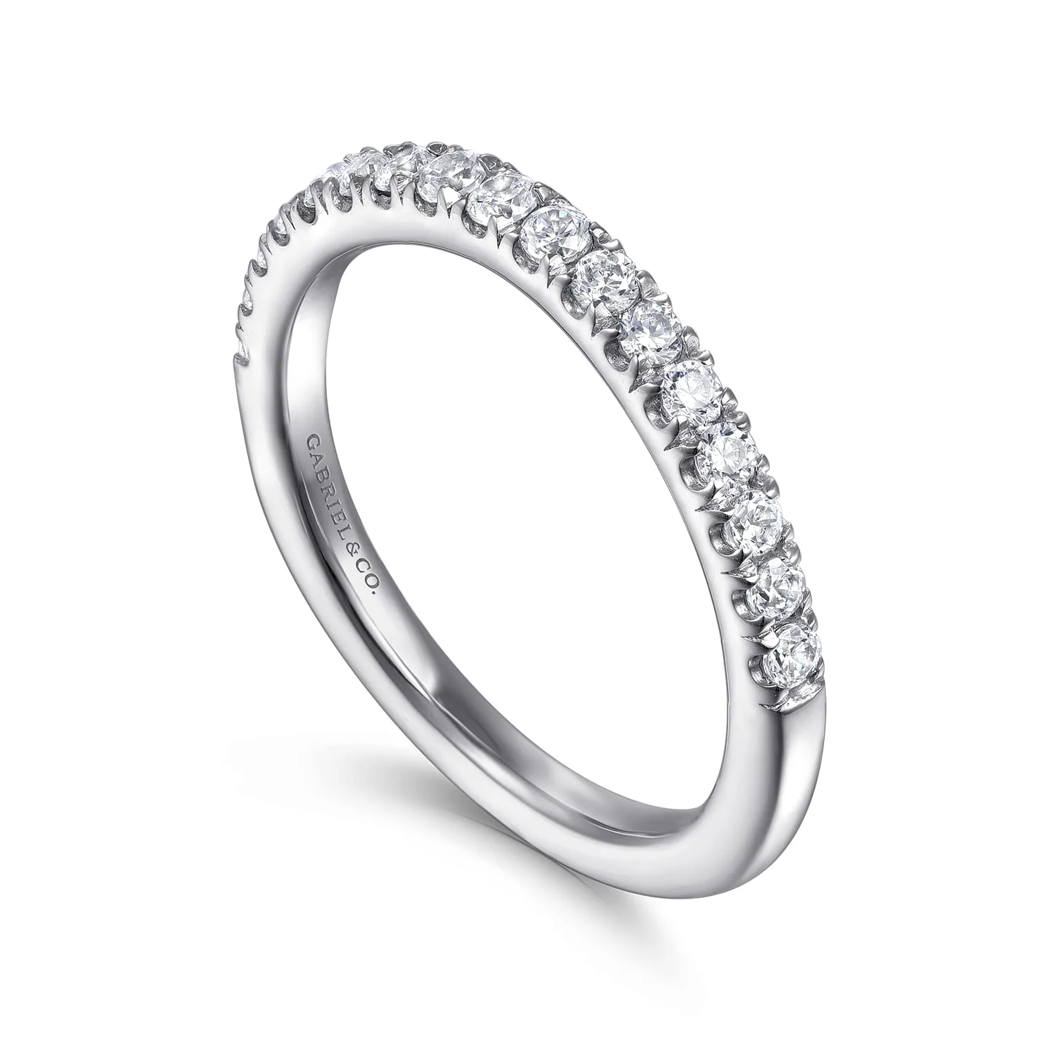 Diamond Wedding Band in 14K White Gold, photograph 3