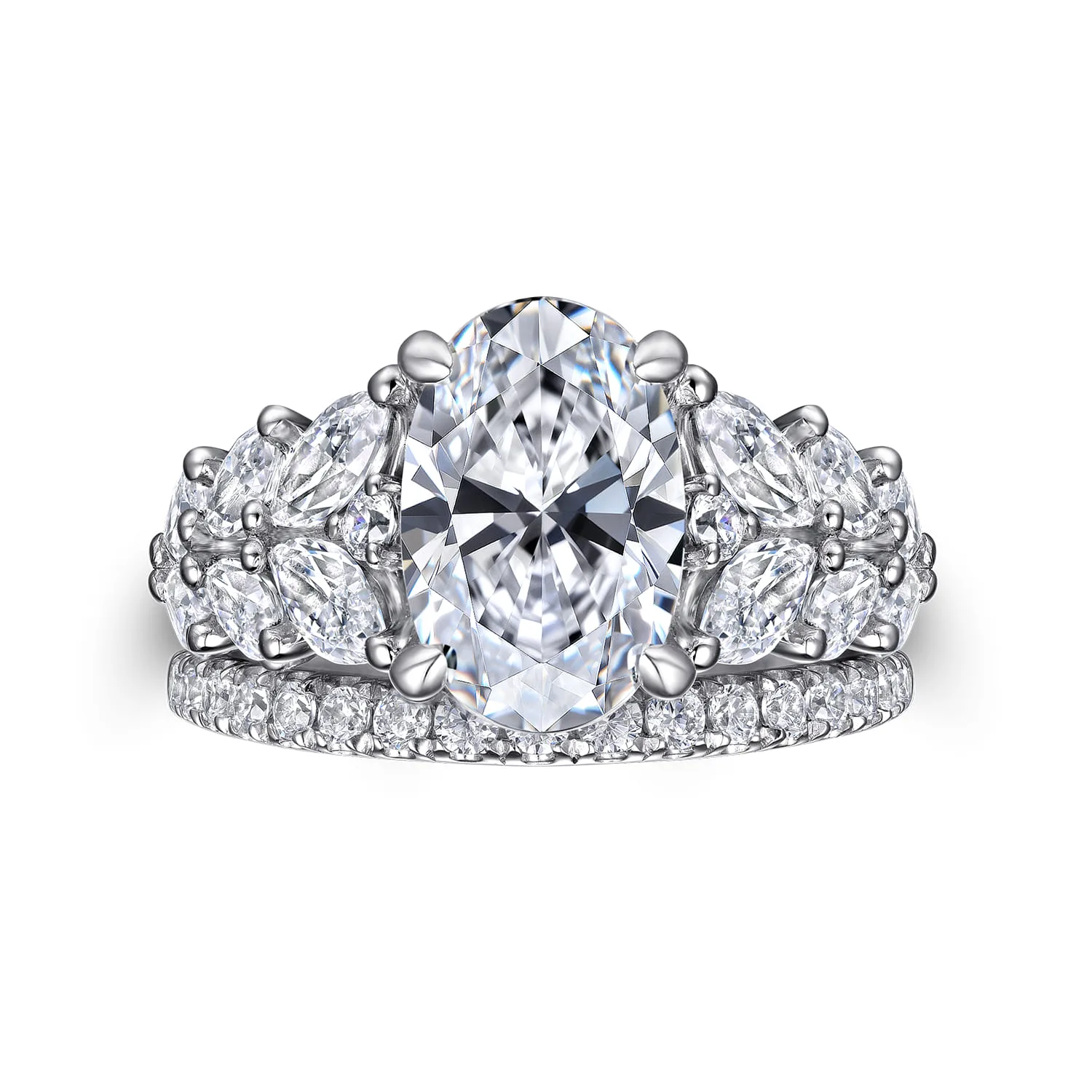 Diamond Wedding Band in 14K White Gold, photograph 4