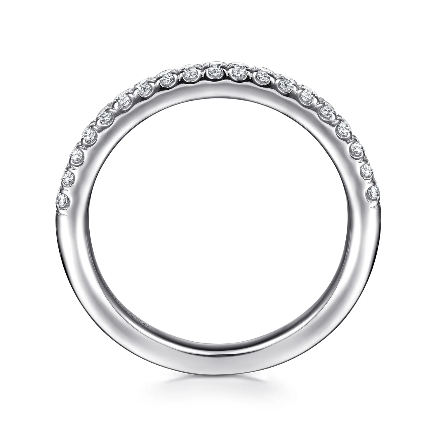 Diamond Wedding Band in 14K White Gold, photograph 2