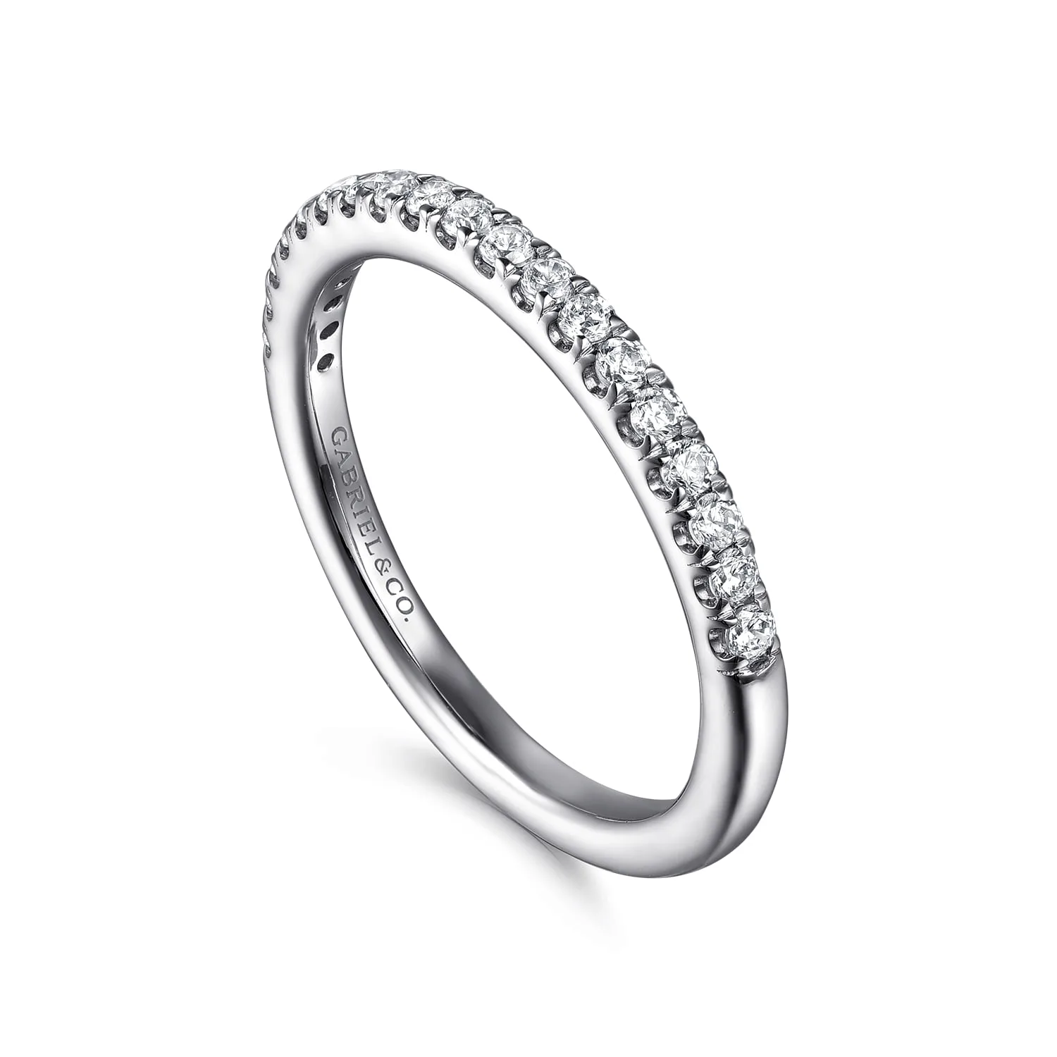 Diamond Wedding Band in 14K White Gold, photograph 3