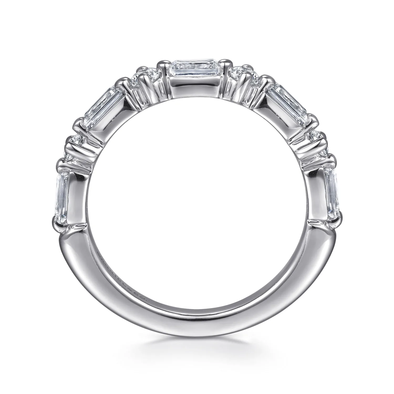 Diamond Wedding Band in 14K White Gold, photograph 2