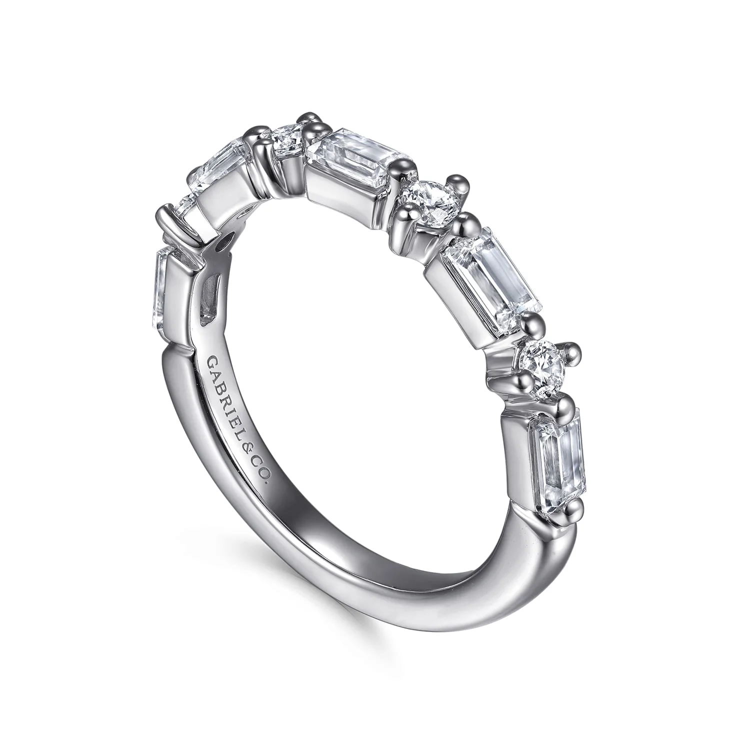 Diamond Wedding Band in 14K White Gold, photograph 3