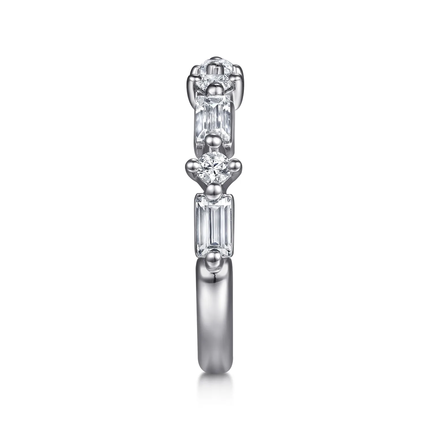 Diamond Wedding Band in 14K White Gold, photograph 4