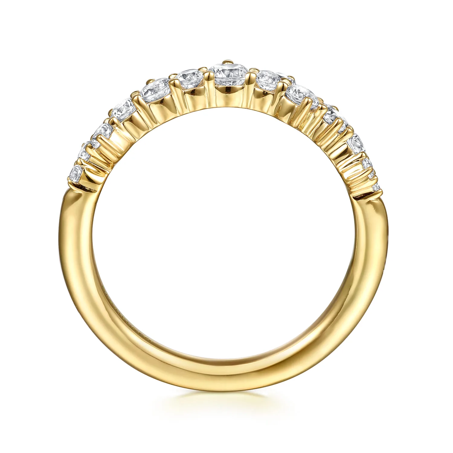 Diamond Wedding Band in 14K Yellow Gold, photograph 2