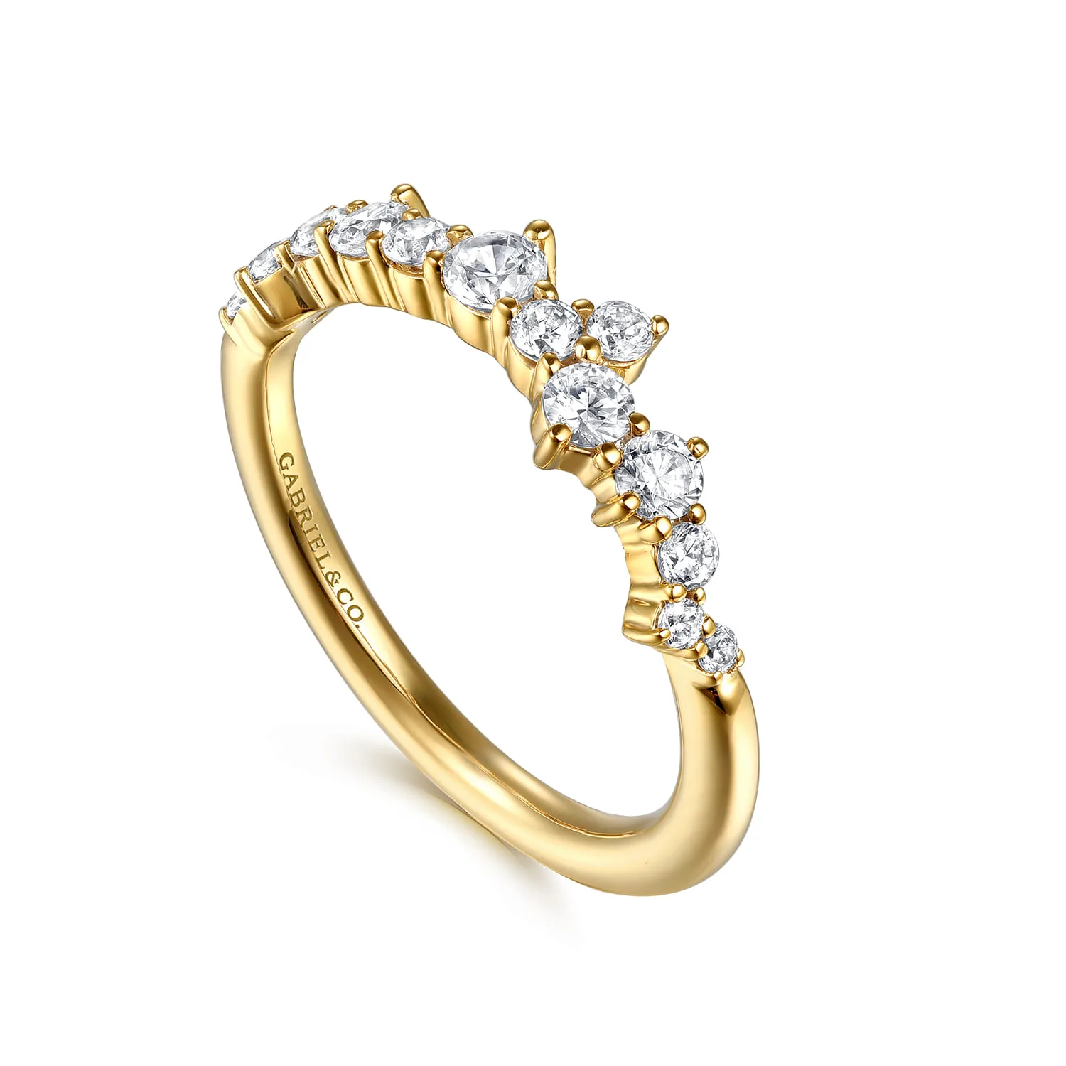 Diamond Wedding Band in 14K Yellow Gold, photograph 3
