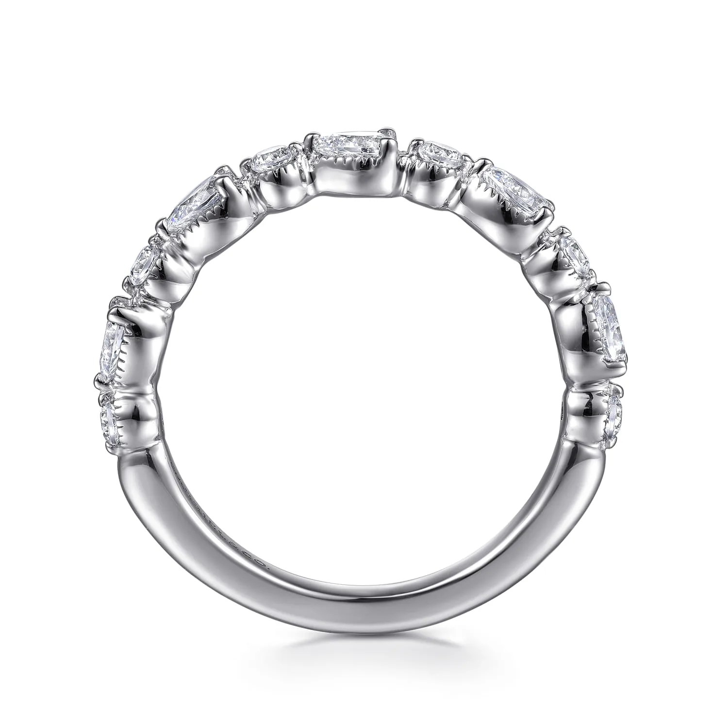 Diamond Wedding Band in 14K White Gold, photograph 2
