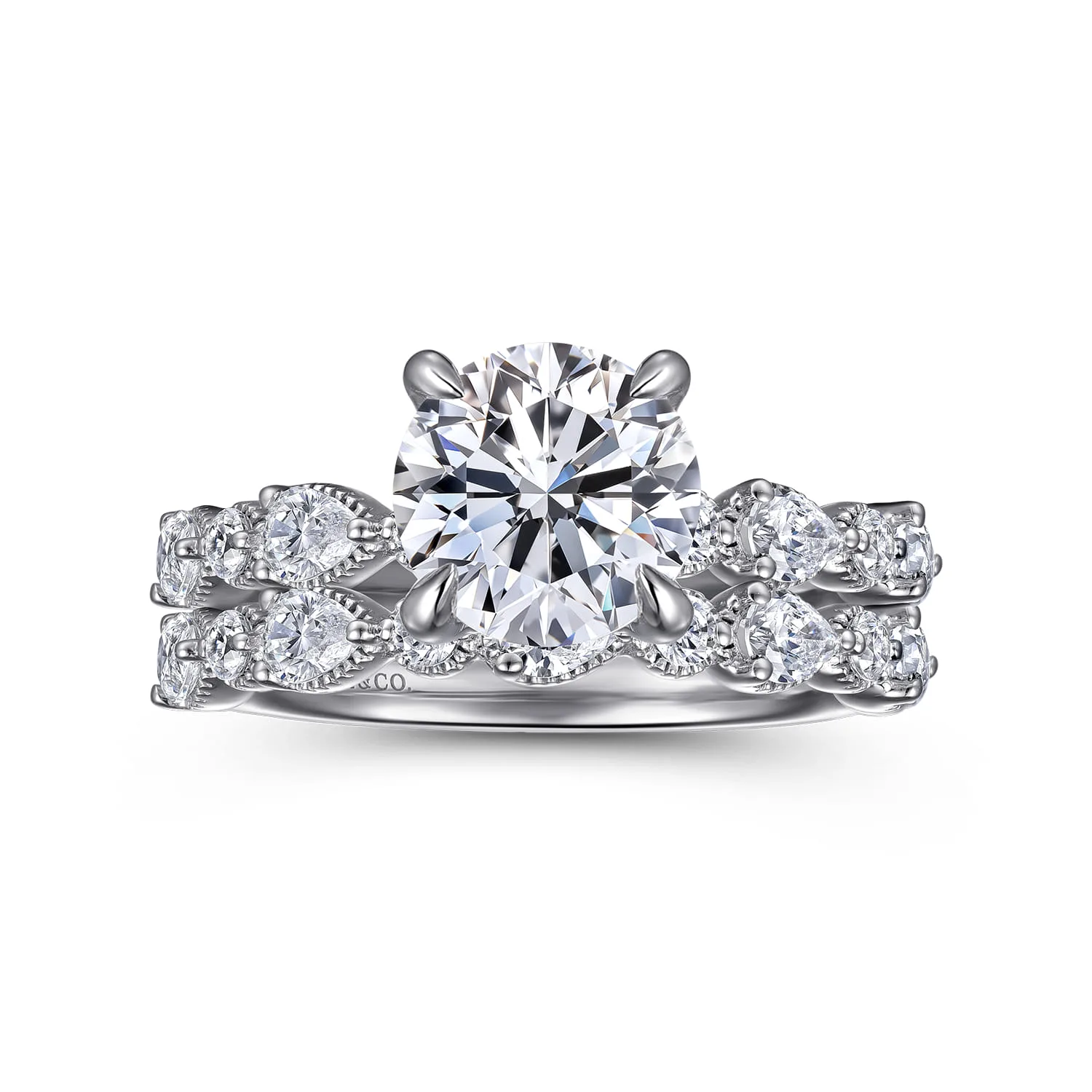 Diamond Wedding Band in 14K White Gold, photograph 4