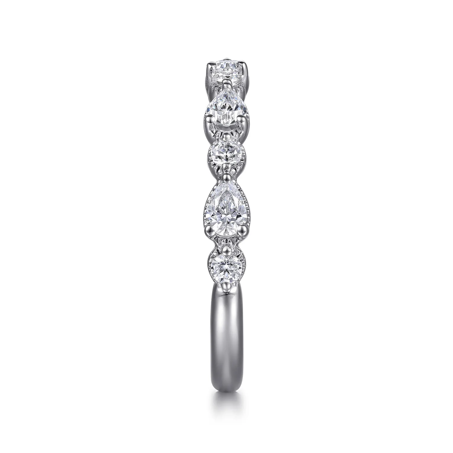 Diamond Wedding Band in 14K White Gold, photograph 5