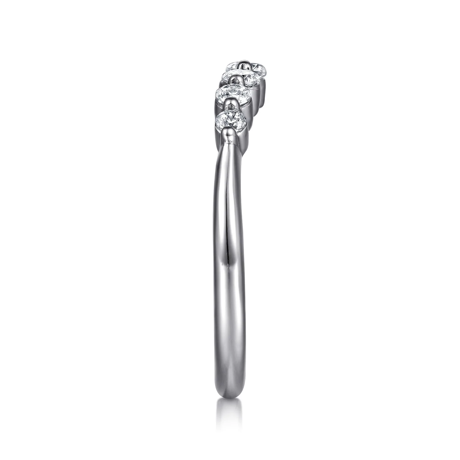 Diamond Wedding Band in 14K White Gold, photograph 4