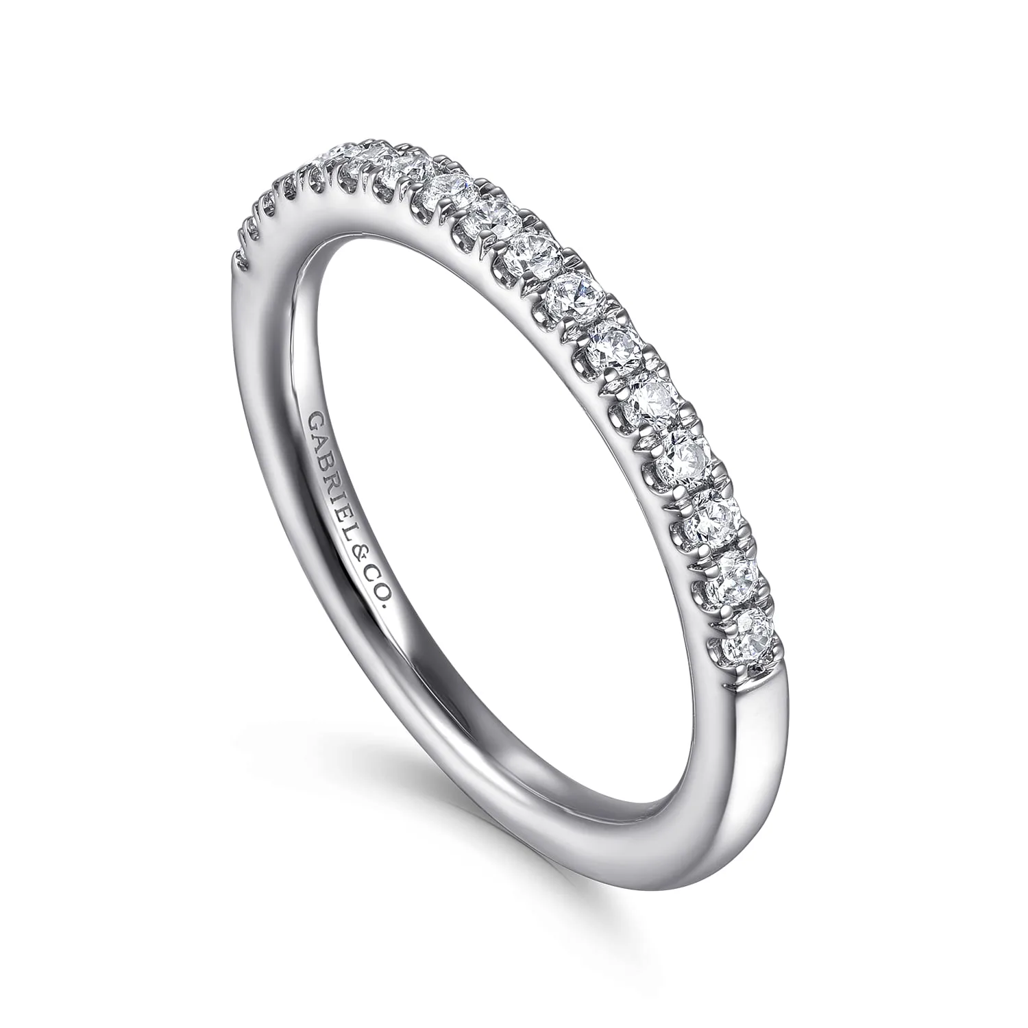 Diamond Wedding Band in 14K White Gold, photograph 3