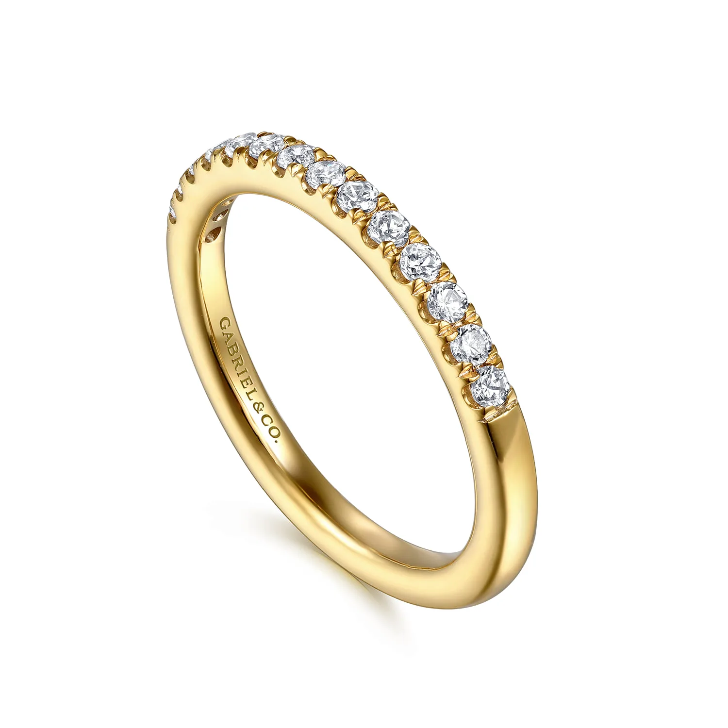Diamond Wedding Band in 14K Yellow Gold, photograph 3