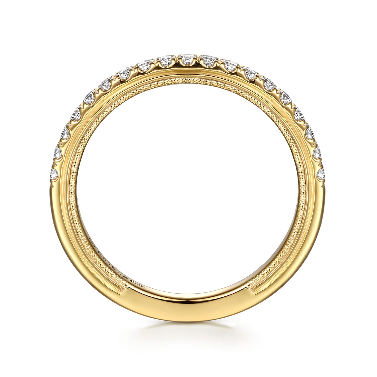 Diamond Wedding Band in 14K Yellow Gold, photograph 2
