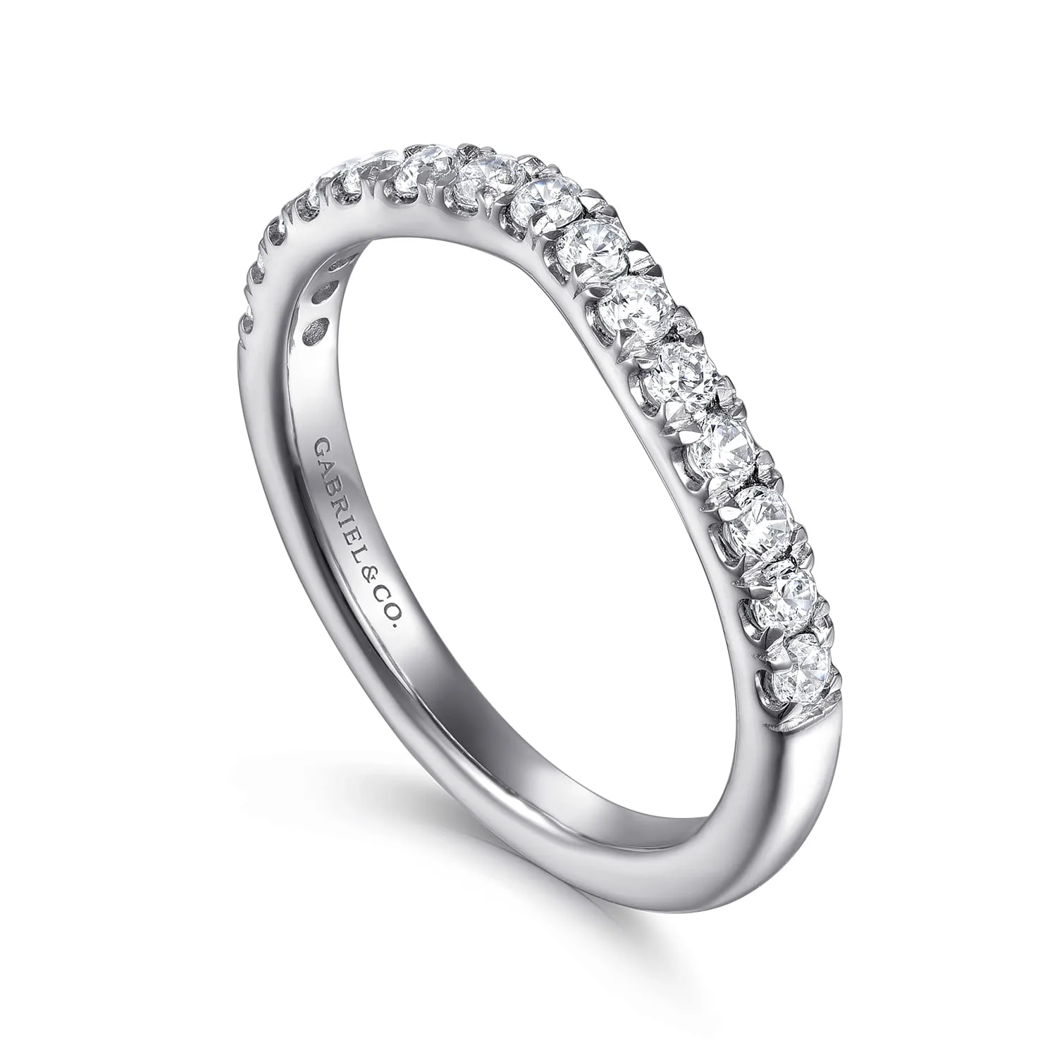 Diamond Wedding Band in 14K White Gold, photograph 3