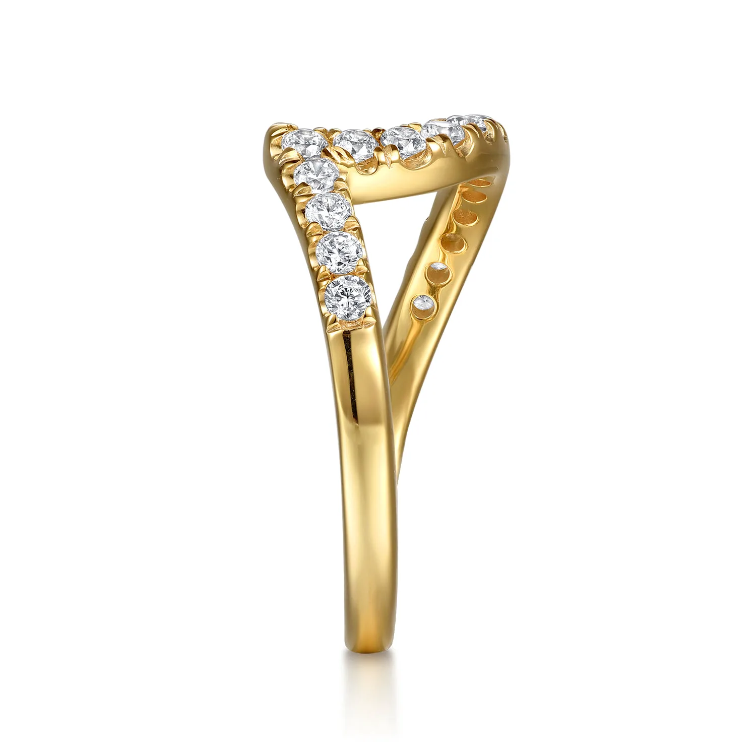 Diamond Wedding Band in 14K Yellow Gold, photograph 4