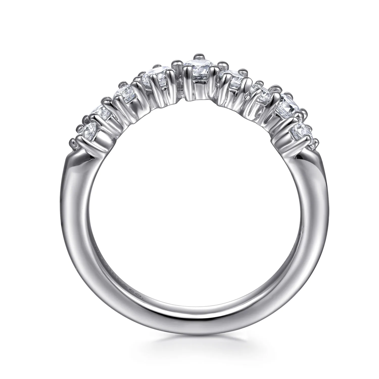 Diamond Wedding Band in 14K White Gold, photograph 2