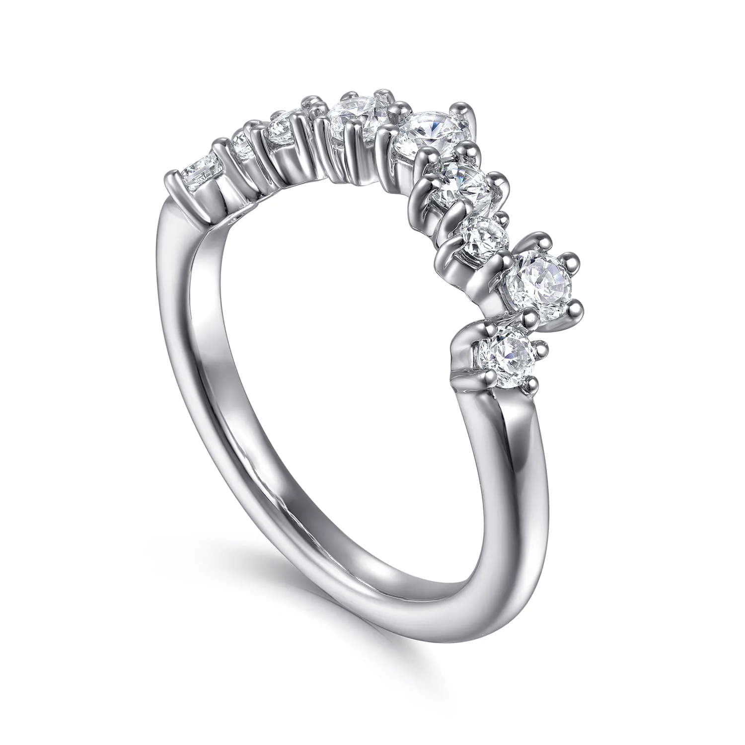 Diamond Wedding Band in 14K White Gold, photograph 3