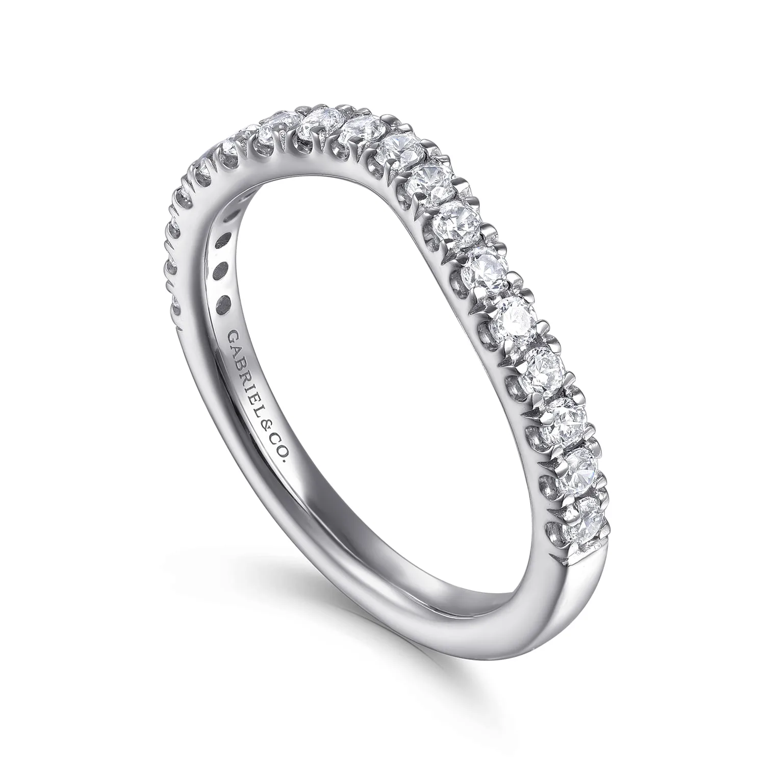 Diamond Wedding Band in 14K White Gold, photograph 3