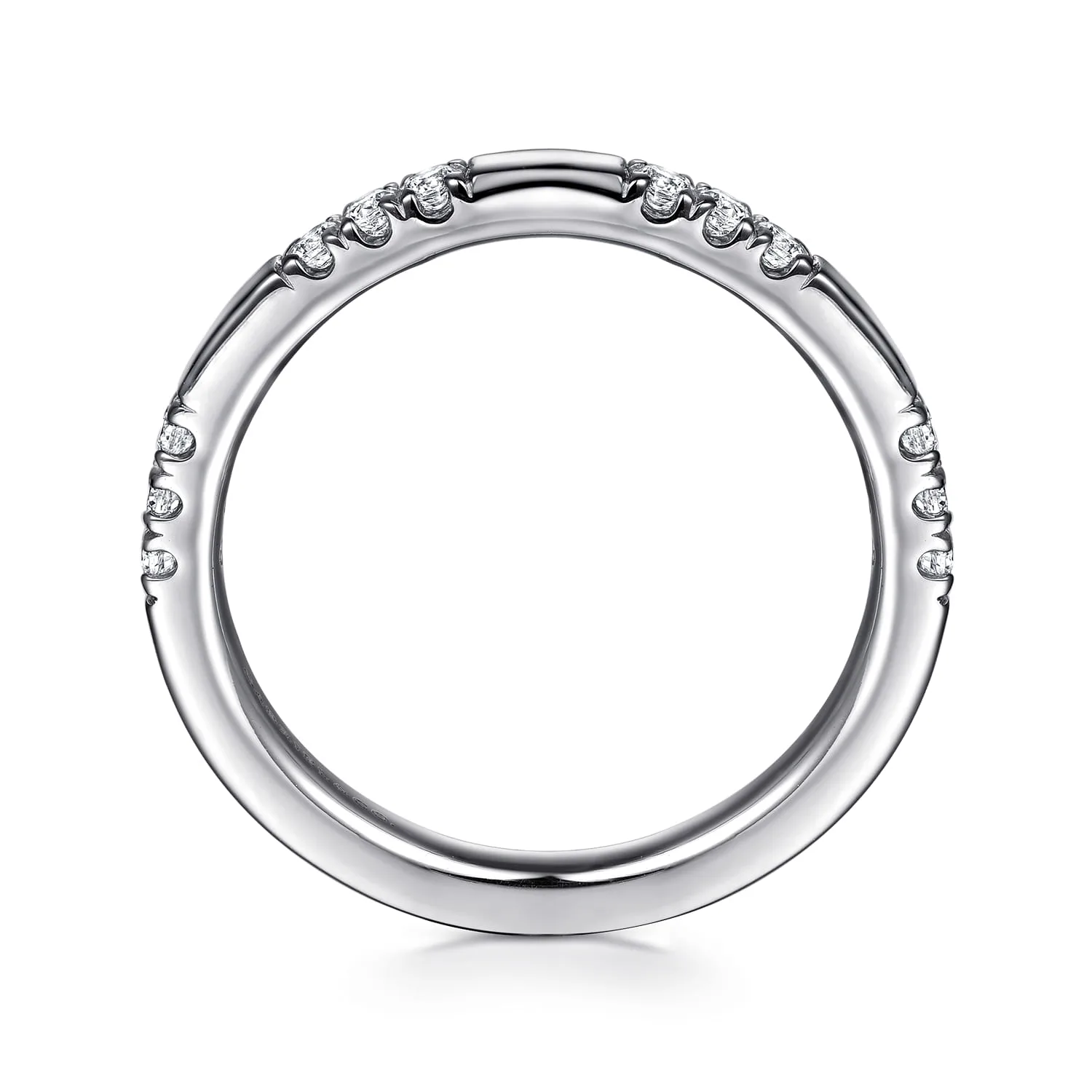 Diamond Wedding Band in 14K White Gold, photograph 2