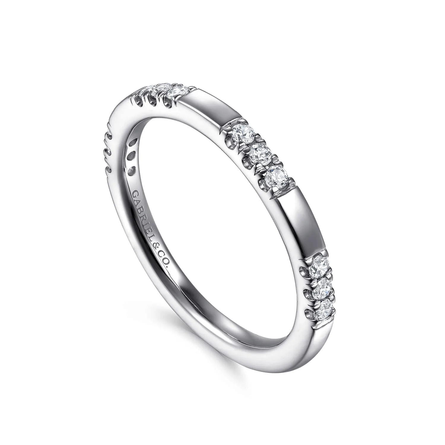 Diamond Wedding Band in 14K White Gold, photograph 3