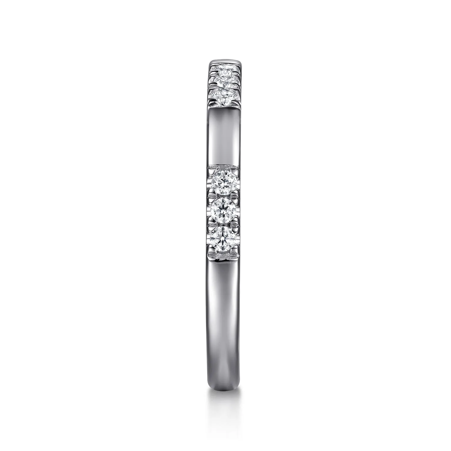 Diamond Wedding Band in 14K White Gold, photograph 4