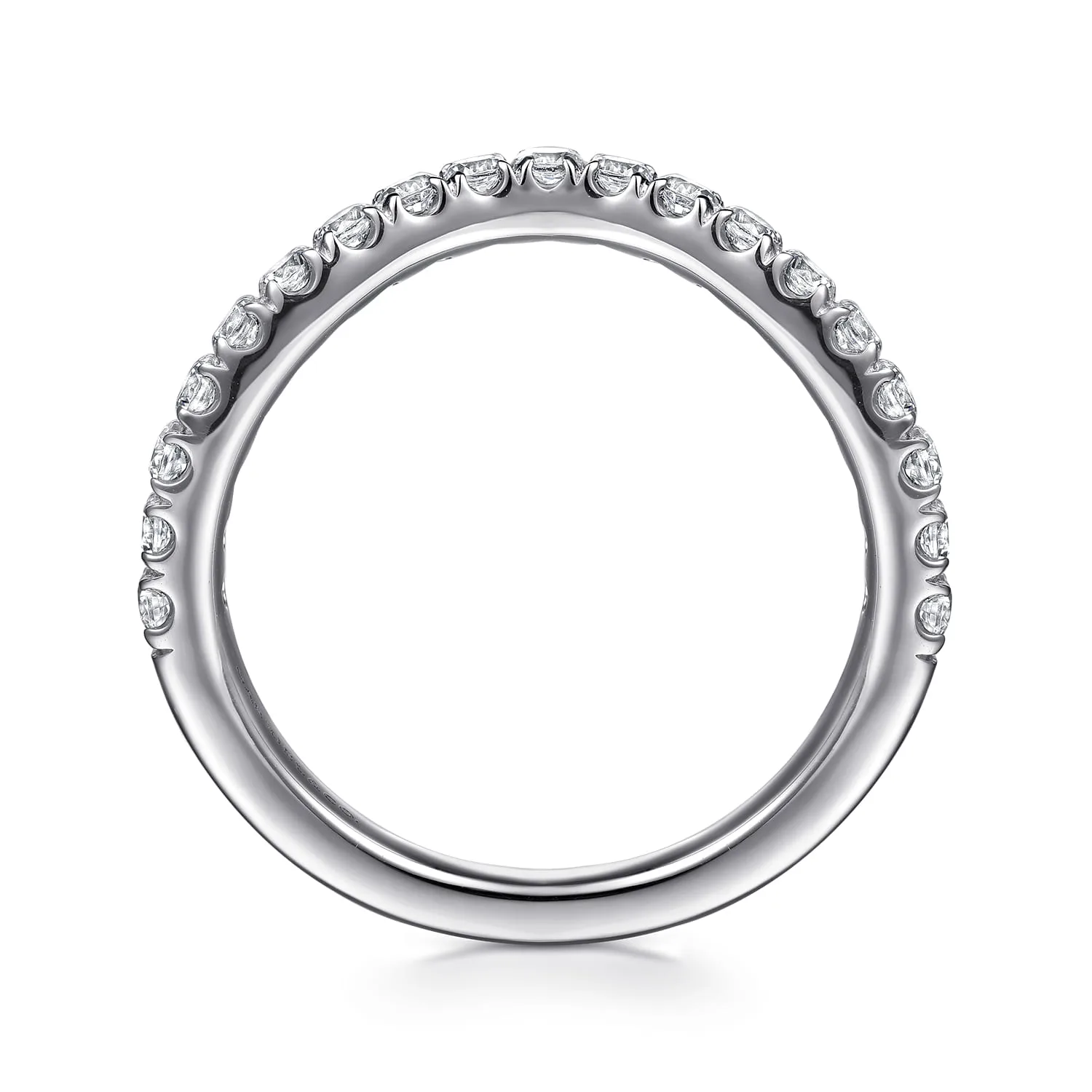 Diamond Wedding Band in 14K White Gold, photograph 2