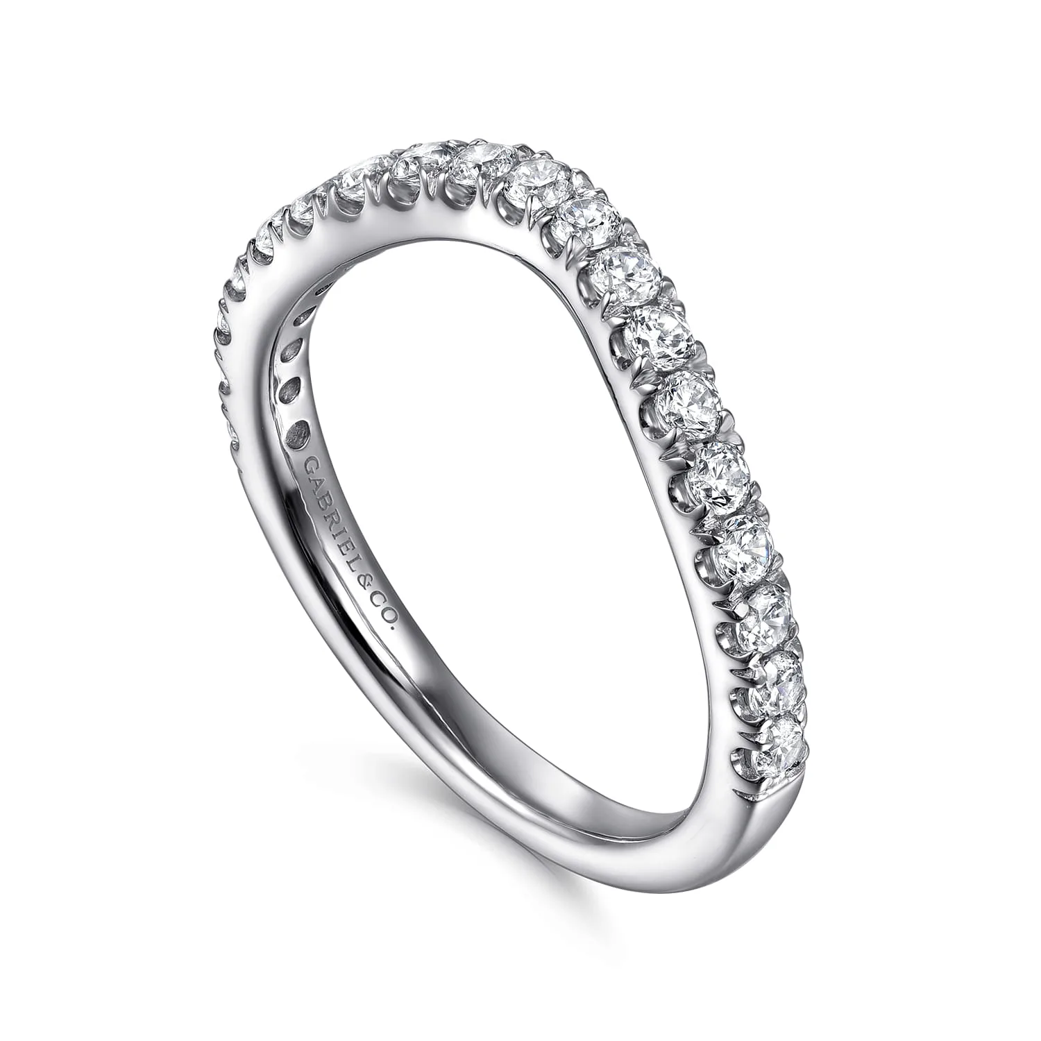 Diamond Wedding Band in 14K White Gold, photograph 3