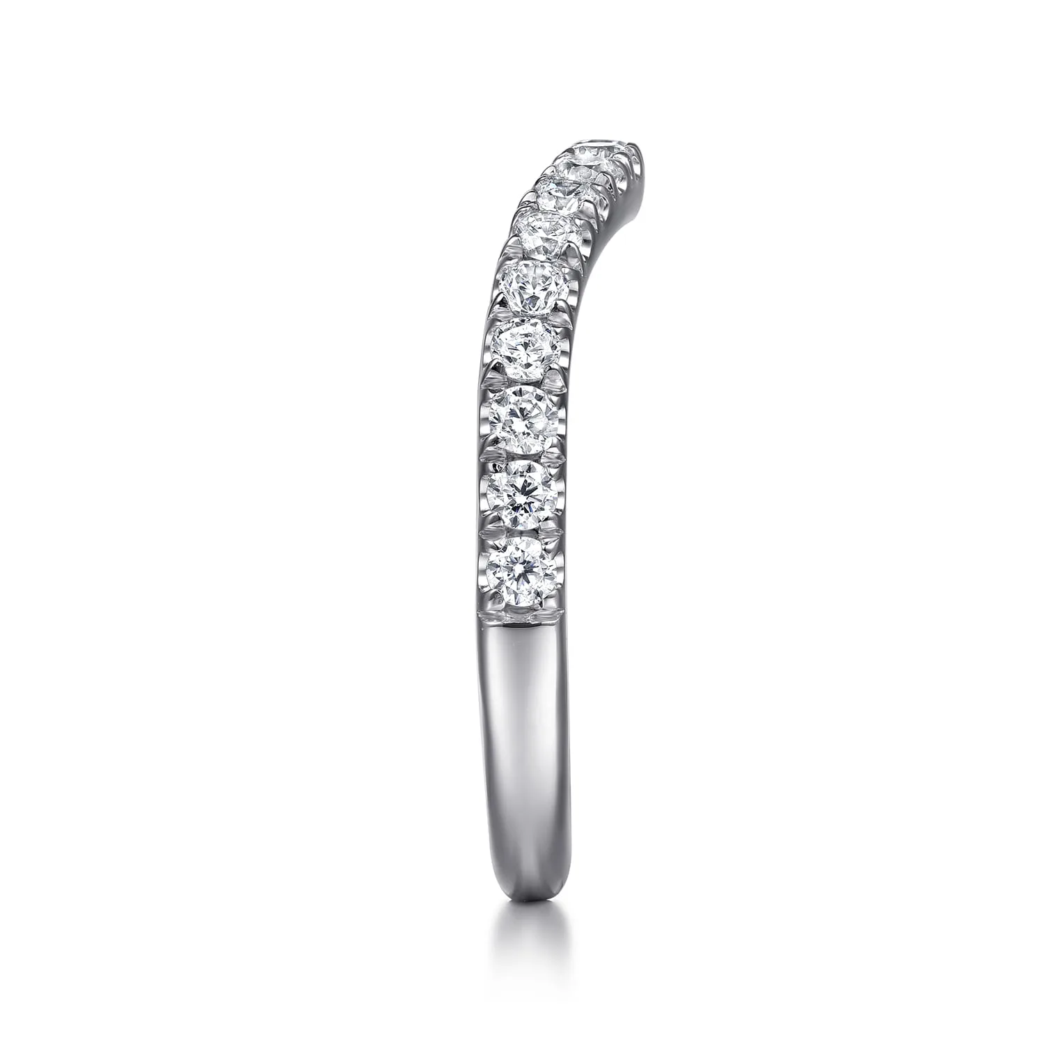 Diamond Wedding Band in 14K White Gold, photograph 4
